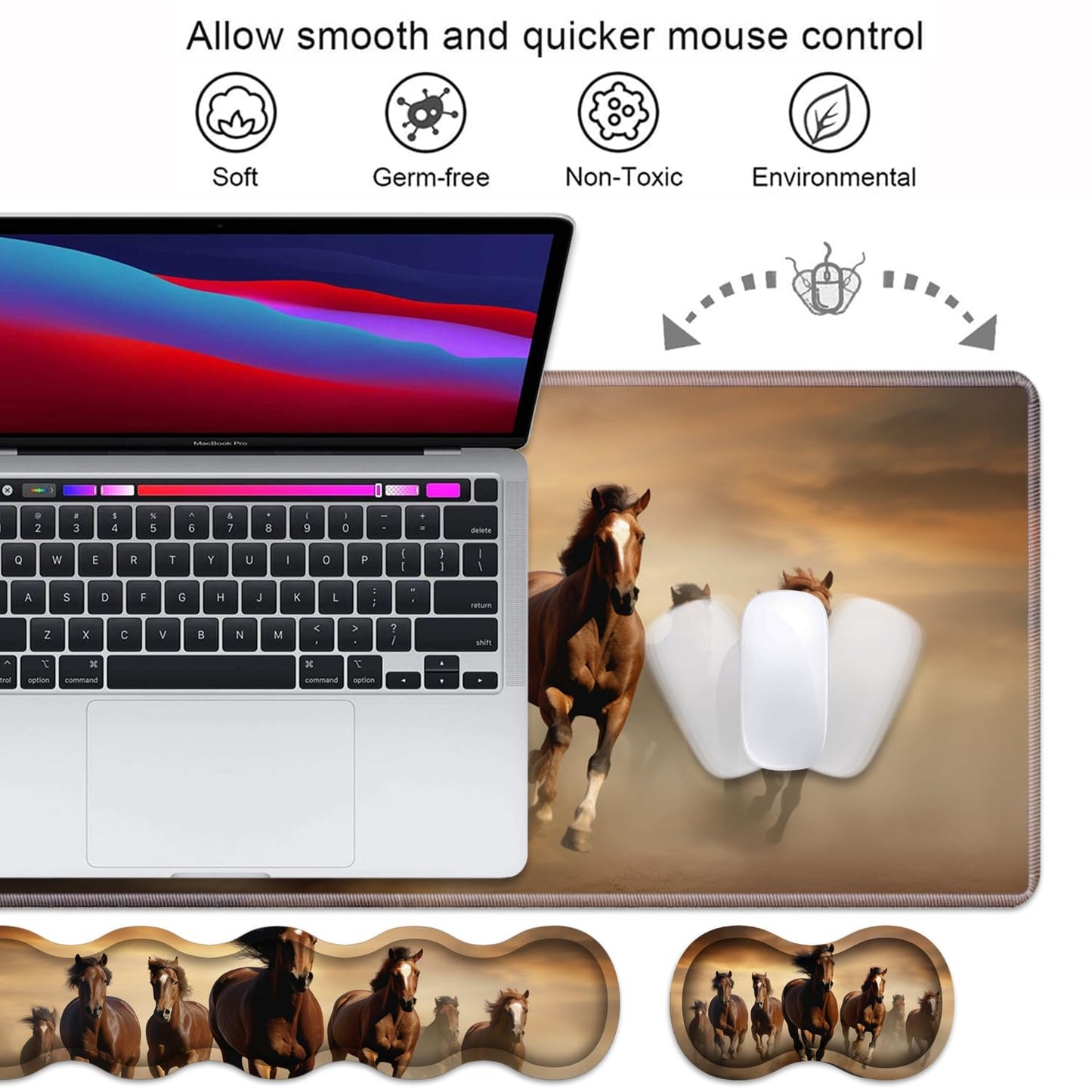 Ergonomic Keyboard Wrist Rest and Mouse Pad Wrist Rest Set, Large XXL Gaming Mousepad 31.5"x 11.8"