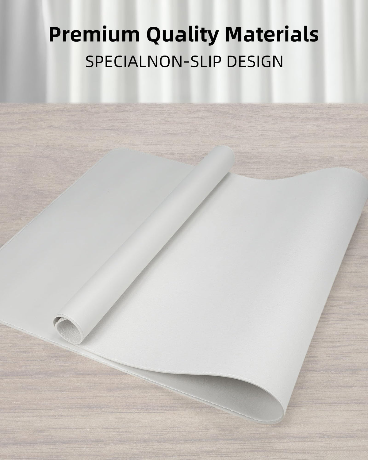 AFIING Large Desk Mat 55" x 24" - PU Leather Desk Pad Protector, Waterproof Non-Slip Extended Mouse