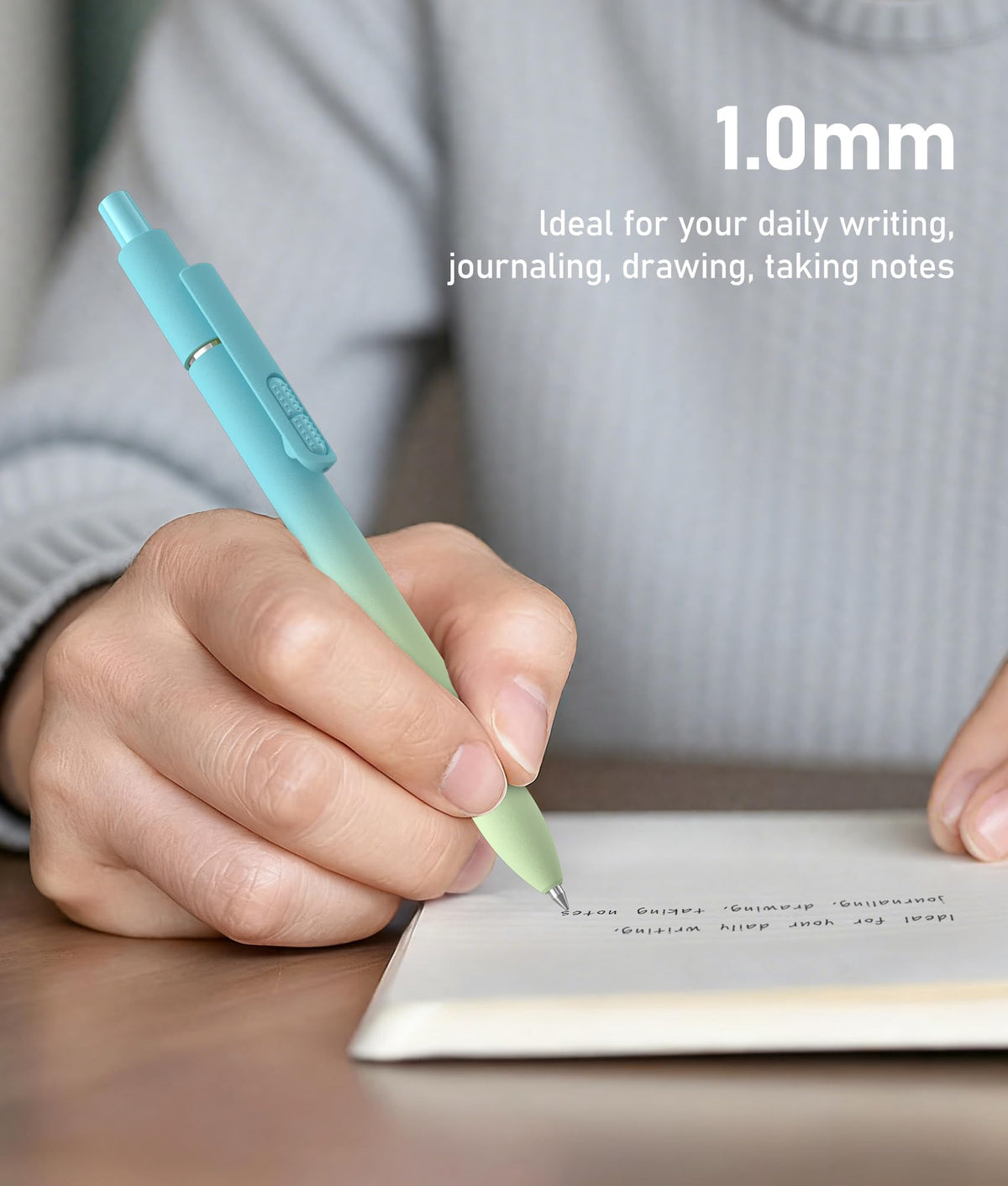 InkSlick 16 Pack Gradient Black Ballpoint Pens 1.0mm Fidget Pens for Adults