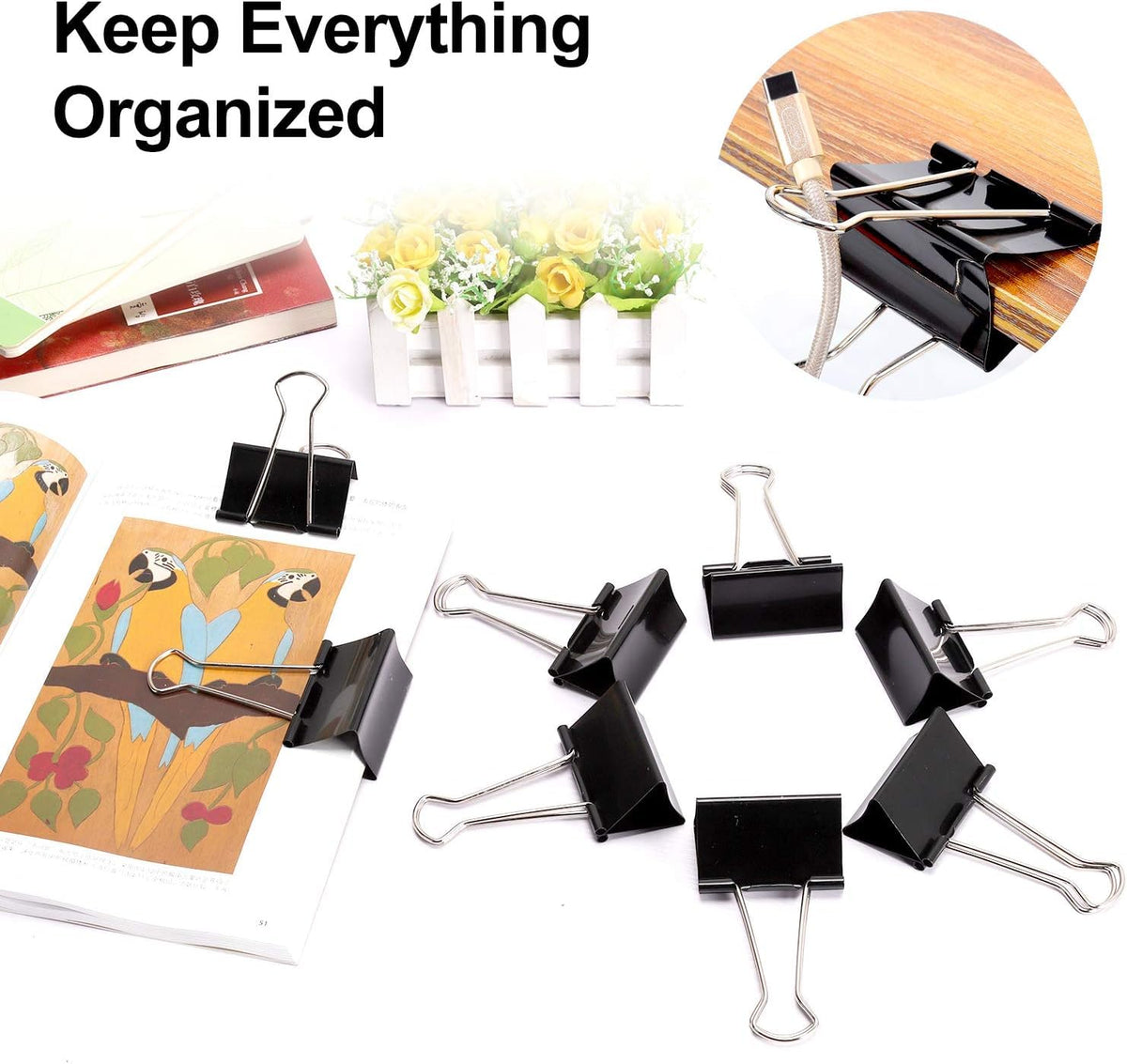 Ufmarine Extra Large Binder Clips 2.4 Inch Length, Jumbo Binder Clips for Office (36 Pcs)