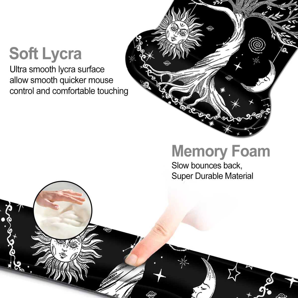 Keyboard Wrist Rest Mouse Pad Support, ToLuLu Gel Ergonomic Mouse Pads for Computer Laptop PC