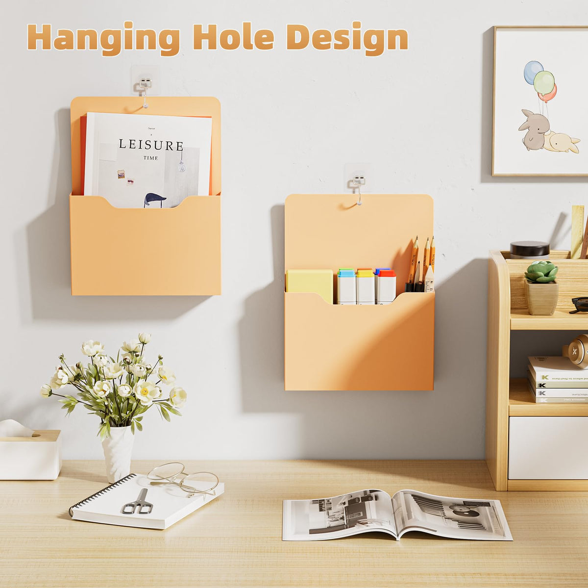 Marbrasse Magnetic File Holder - Magnetic Paper Holder, Pocket Organizer Office Supplies Storage