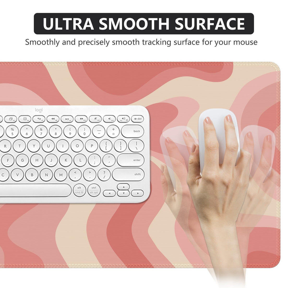 iCasso Desk Pad,Desk Matt for Desktop,Cute Mouse Pad,Pink Topographic