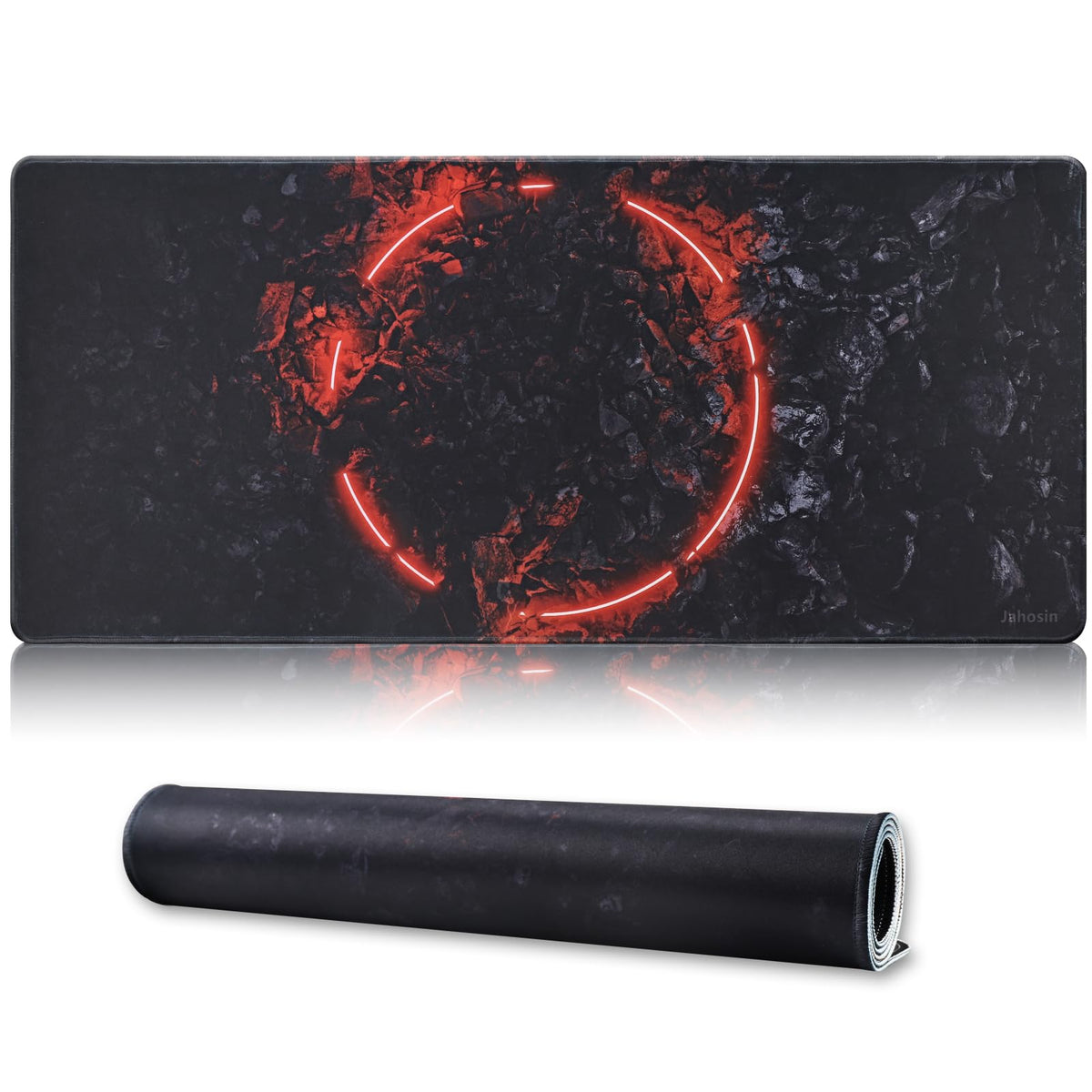 Jahosin Large Gaming Mouse Pad with Stitched Edges,[35.4x15.7In] Extended Mouse Pad with Non-Slip