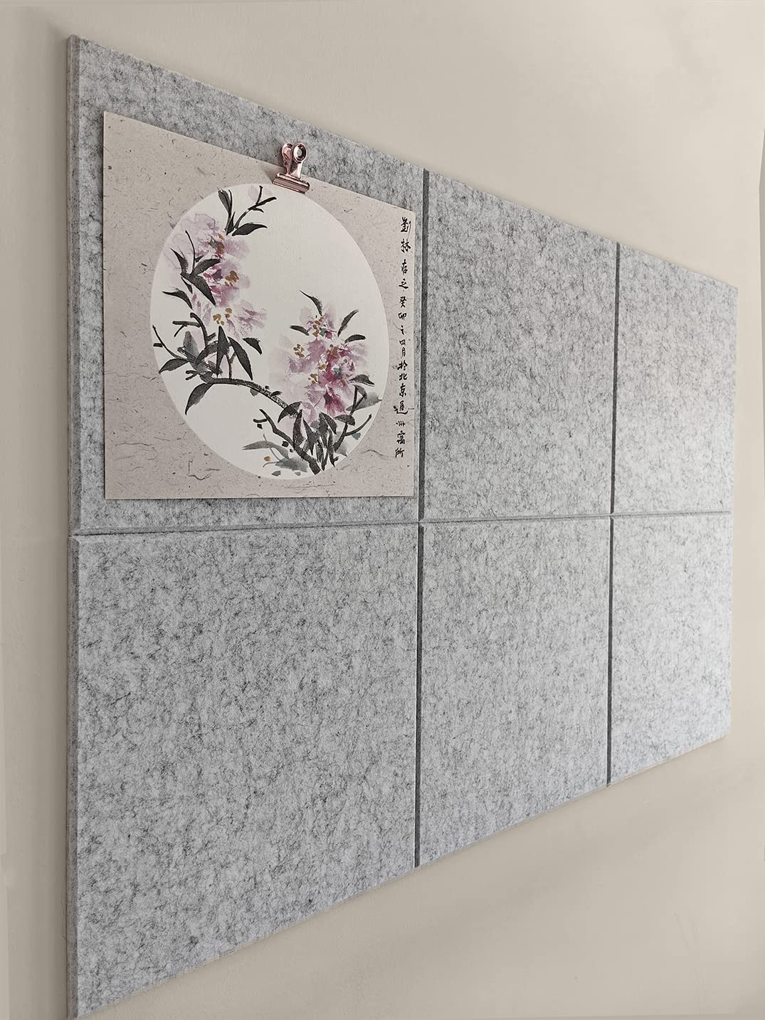 DECORITA Cork Board 24 x36 Alternative - 6 Pack Felt Wall Tiles with Safe Removable Adhesive Tabs