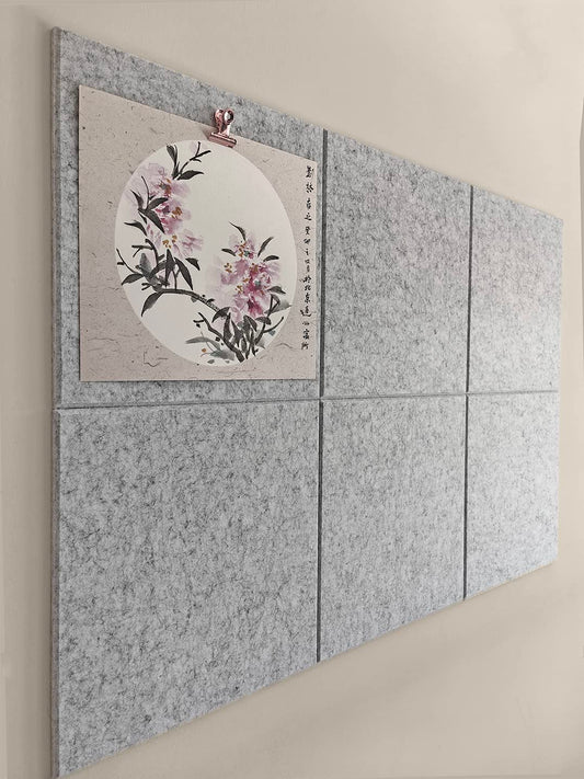 DECORITA Cork Board 24 x36 Alternative - 6 Pack Felt Wall Tiles with Safe Removable Adhesive Tabs