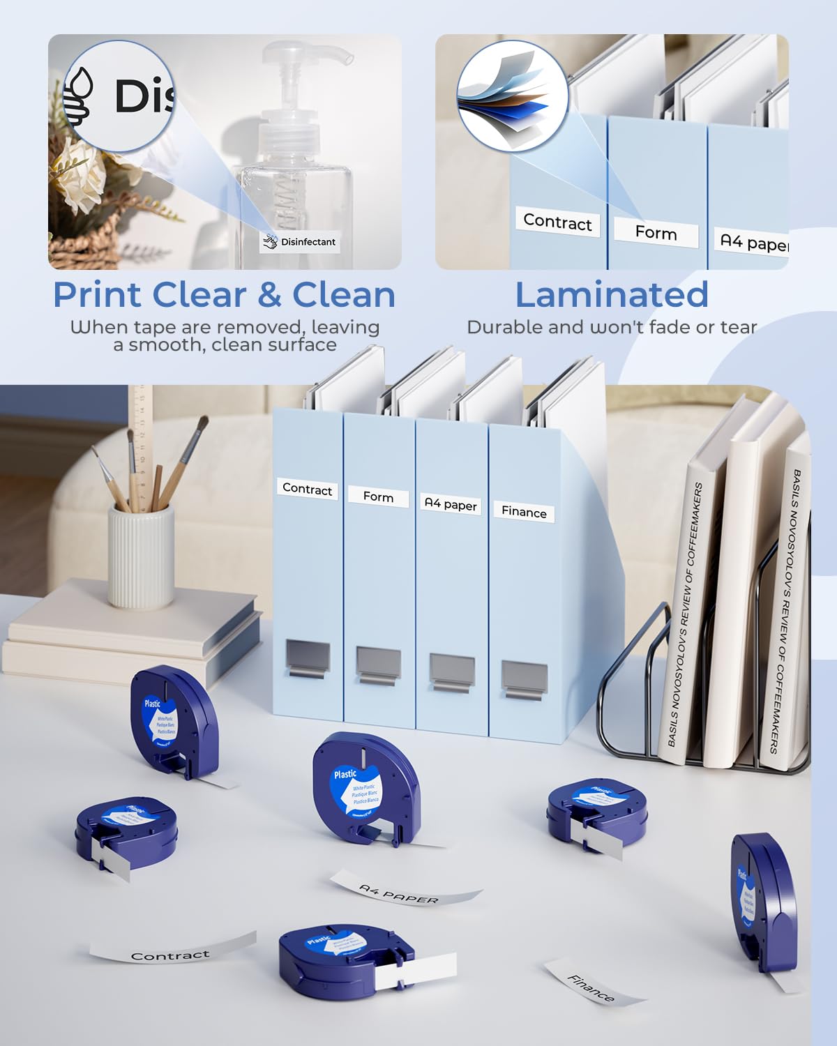 91331 Label Maker Tape Refill White Plastic Label 12mm x 4m (1/2" x 13')