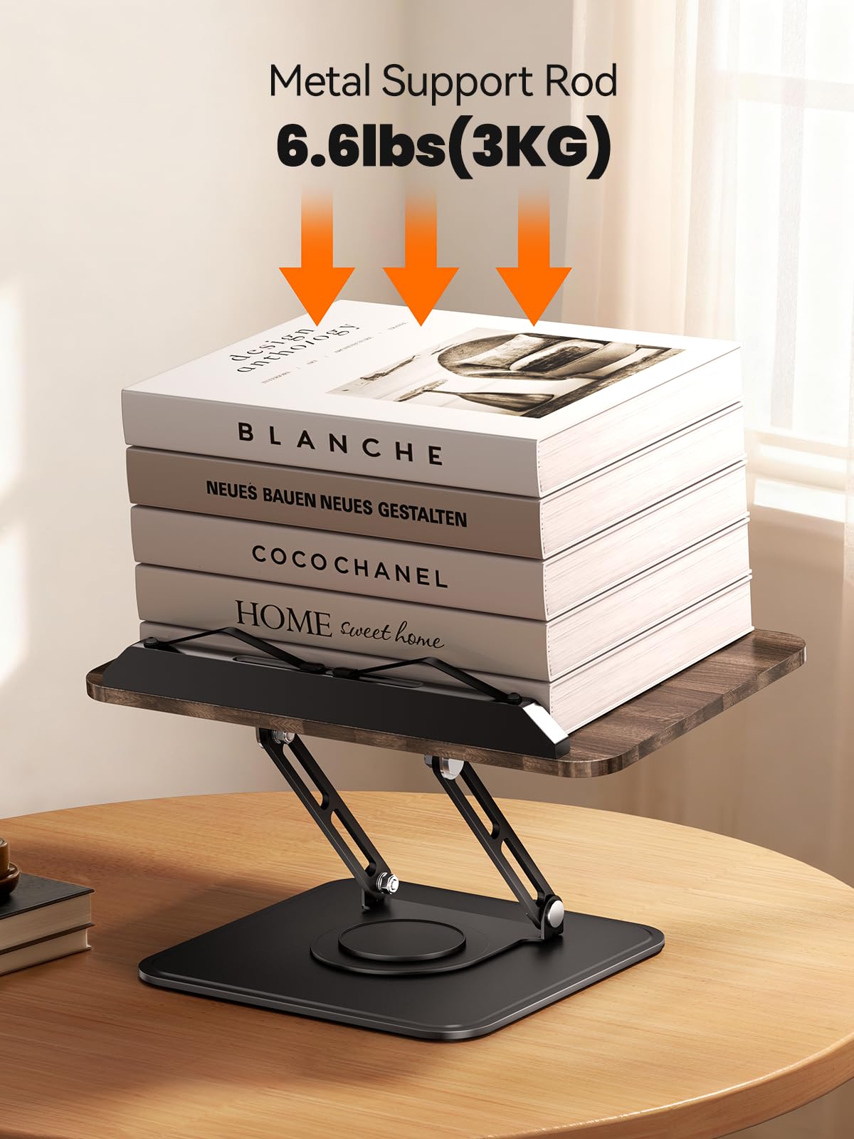 Tounee Book Stand, 360° Rotating Reading Book Holder, Adjustable Cookbook Holder for Reading