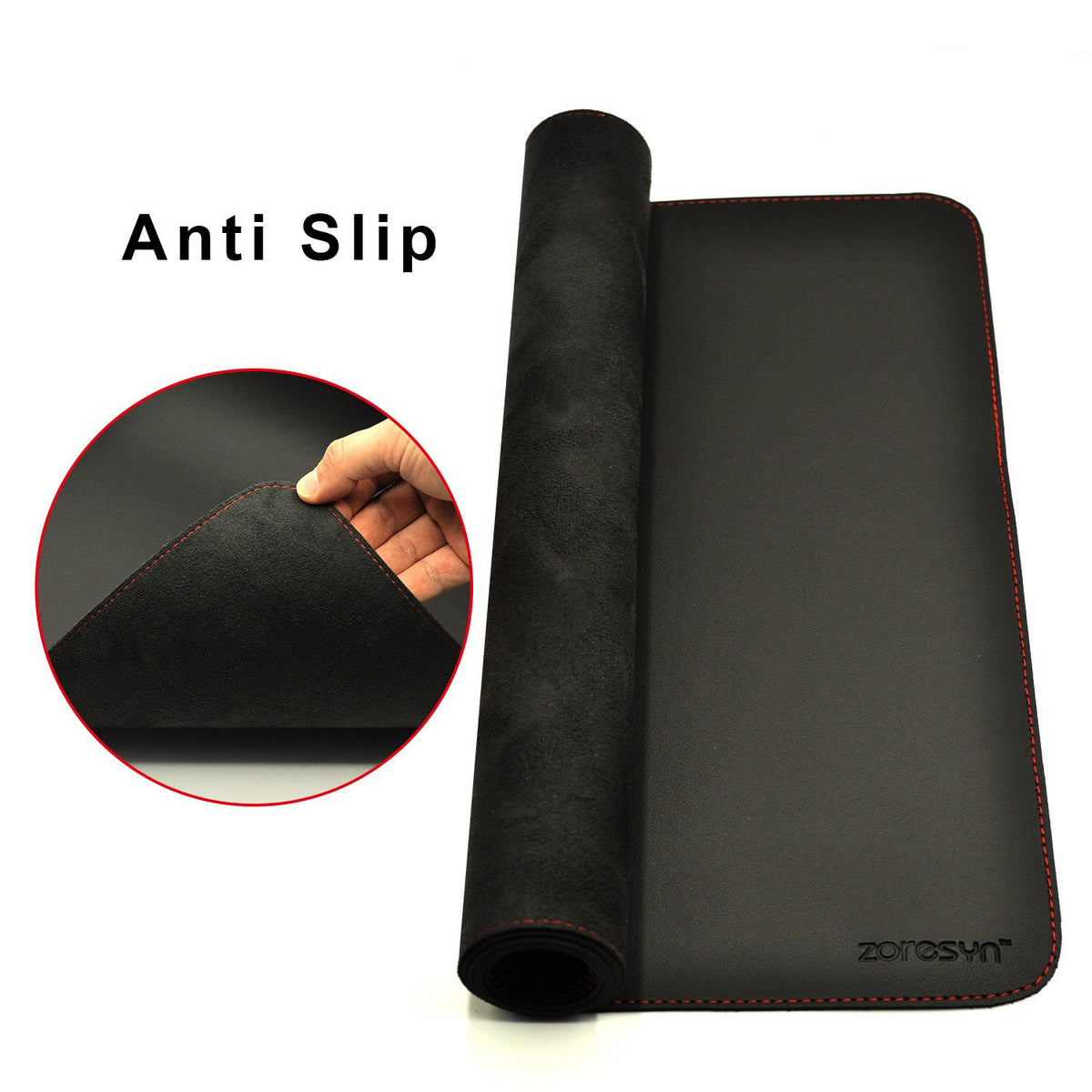 ZORESYN 59.1"x27.6" PU Leather Desk Pad Protector Black