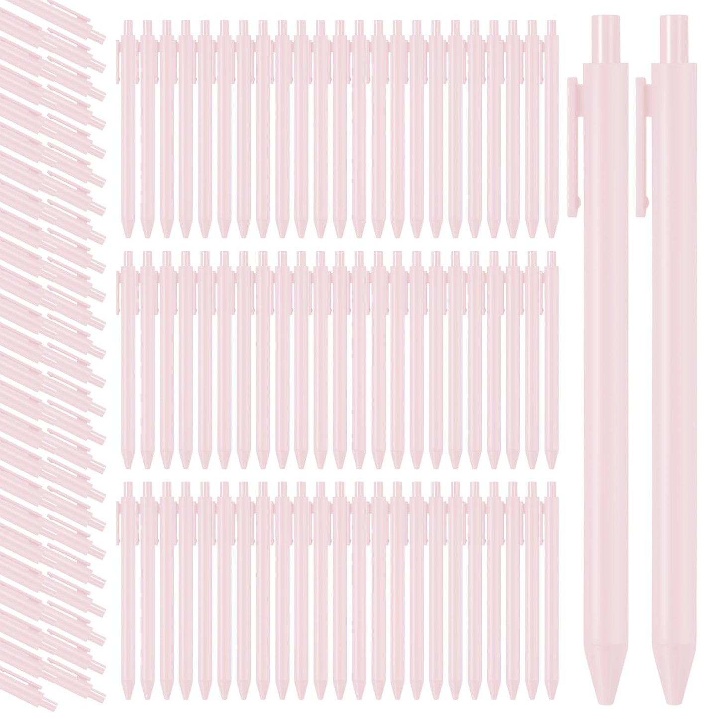 Teling 100 Pcs Ballpoint Pens Retractable Comfortable Cute Stylish Writing Pens in Medium Point 1.0