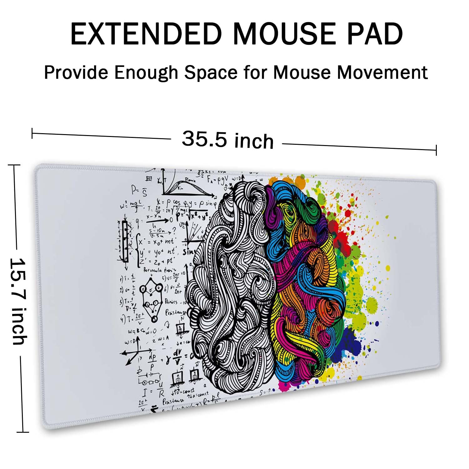 SSOIU Large Mouse Pad, Cute Desk Mat for Desktop, Women Girls Waterproof Gaming Mousepad, Left and