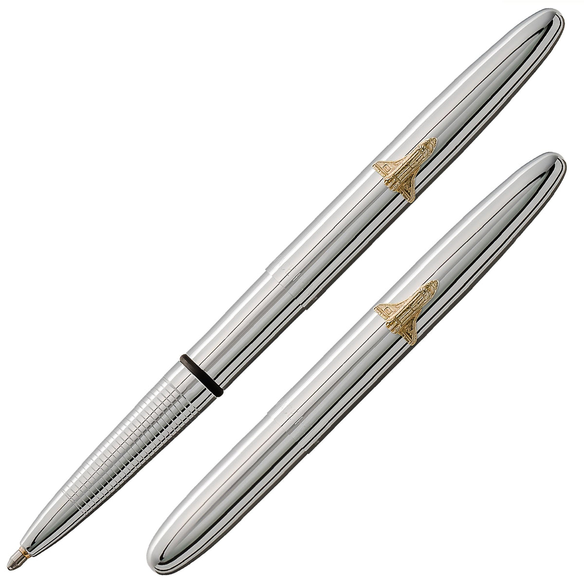 Fisher Space Pen Chrome Shuttle Emblem Pressurized Ballpoint Bullet Pen