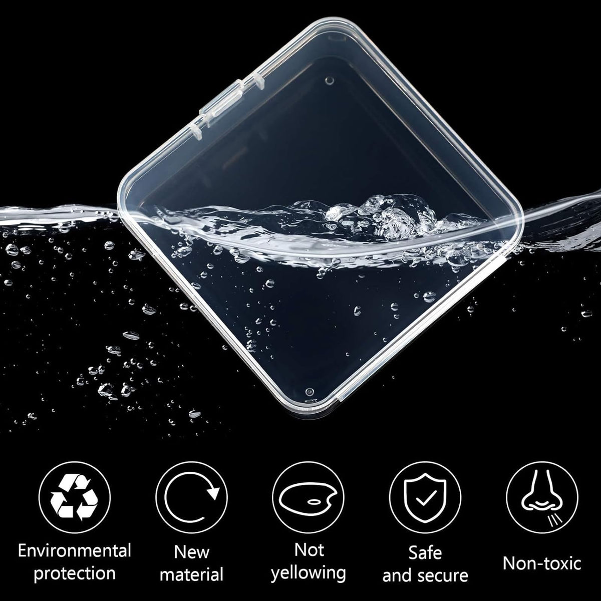 Jetec 30 Pieces Small Clear Plastic Storage Box, 2.9 x 2.9 x 1 Inch