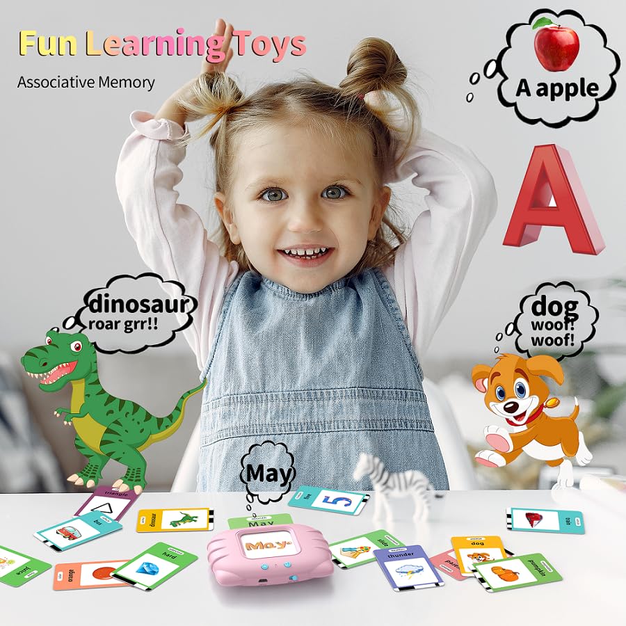 Eaever Educational Learning Toys for 3 4 5 6 Year-Old Girls - 520 Words Talking Flash Cards, Autism