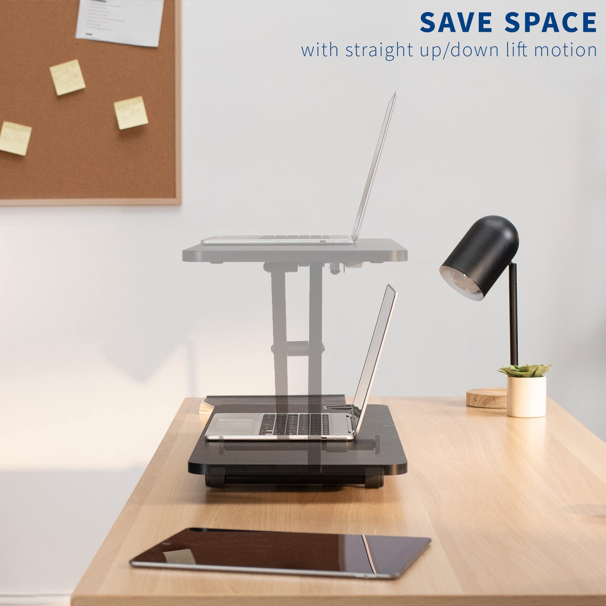 VIVO Black 28 in Single Top Standing Desk Converter, DESK-V011F