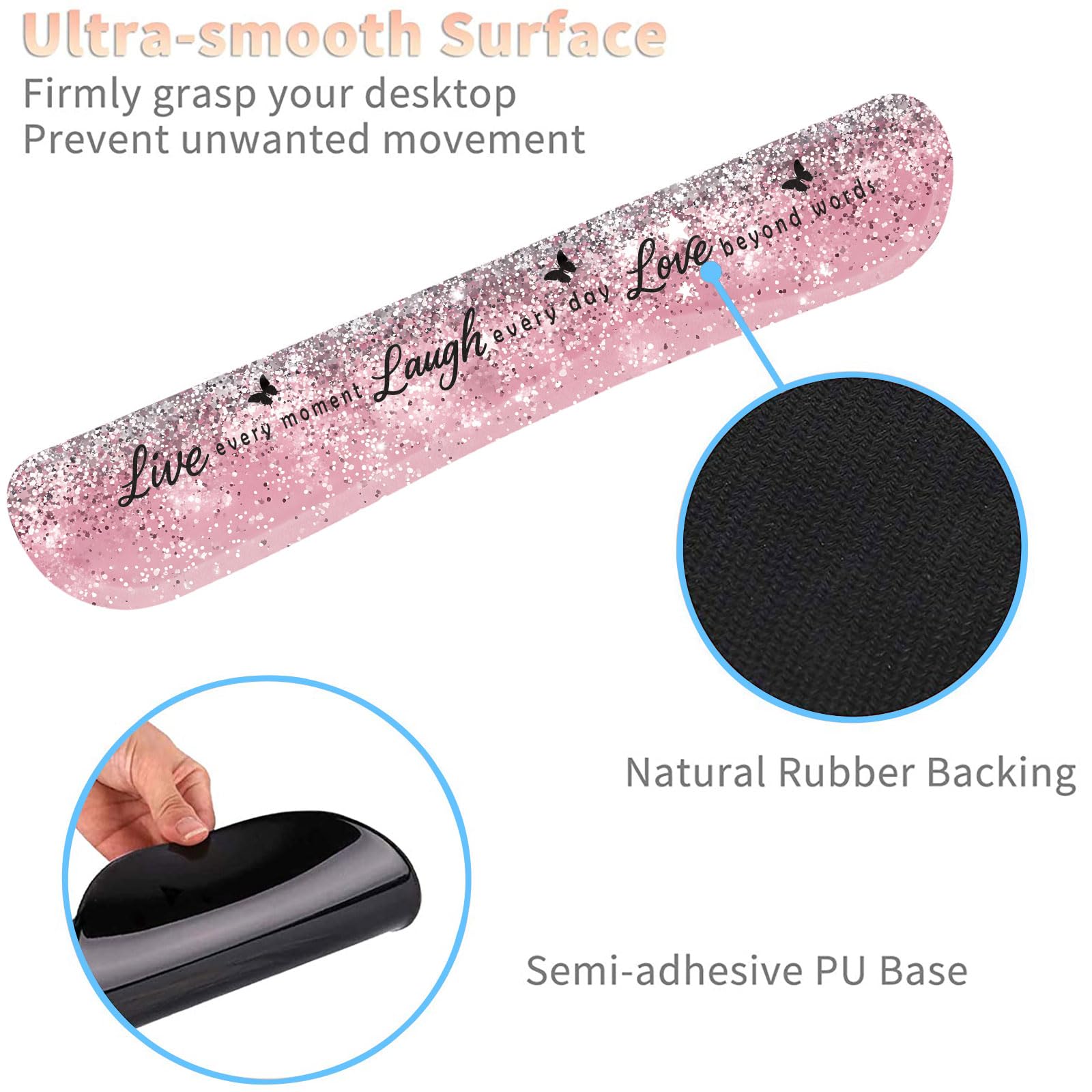 Keyboard Wrist Rest and Mouse Pad Wrist Support Set with Coasters,Ergonomic Gaming Mousepad for