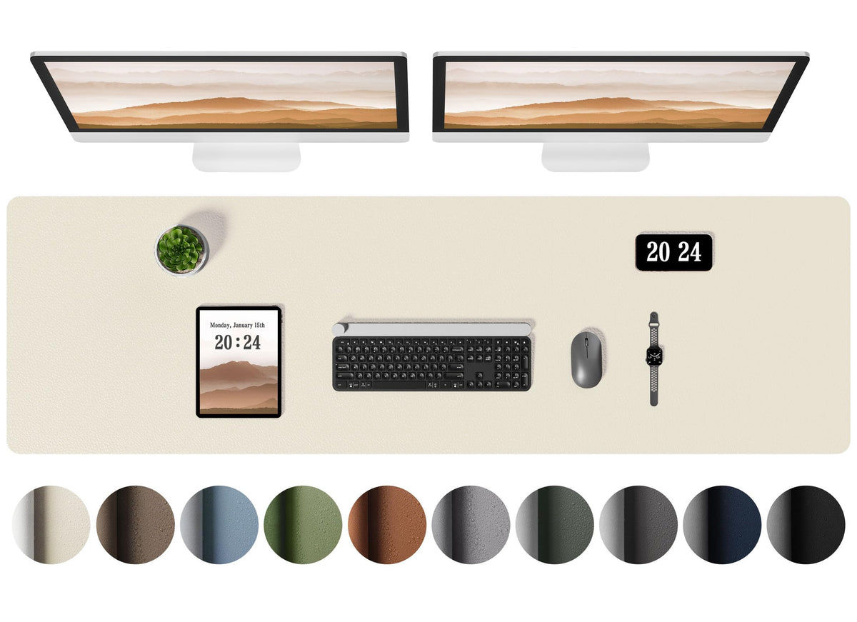Aothia Leather Desk Pad Protector, Office Desk Mat, Large Mouse Pad, Laptop Desk Pad, Non-Slip PU