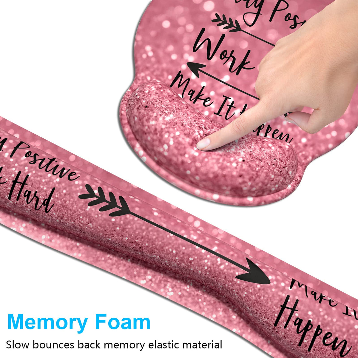 Dapesuom Keyboard Wrist Rest and Mouse Pad with Wrist Support, Cute Memory Foam Cushion for