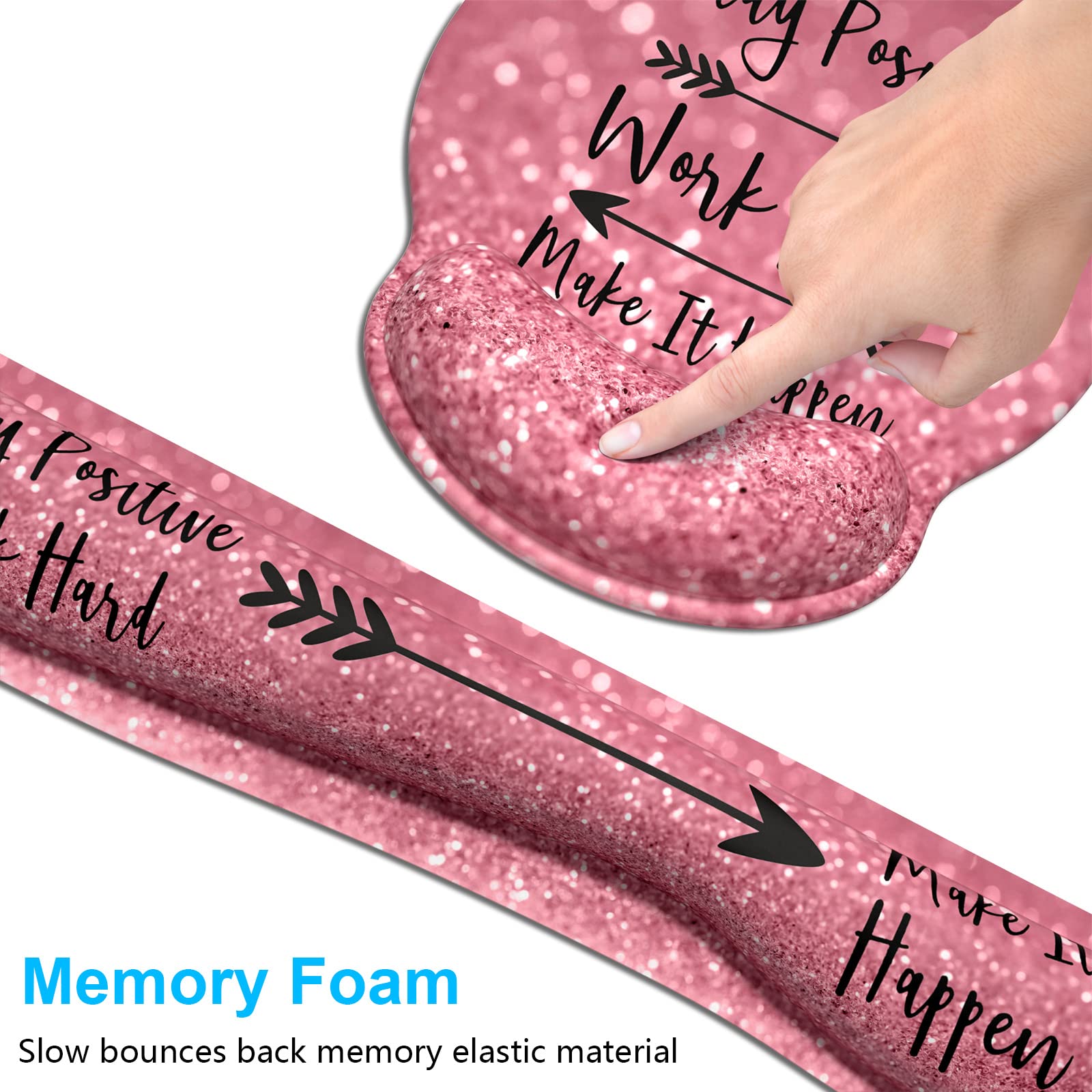 Dapesuom Keyboard Wrist Rest and Mouse Pad with Wrist Support, Cute Memory Foam Cushion for