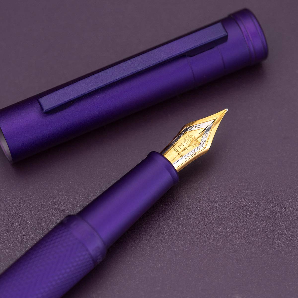 Asvine Purple Forest Fountain Pen Extra Fine Nib Classic Design with Converter and Metal Pen Case