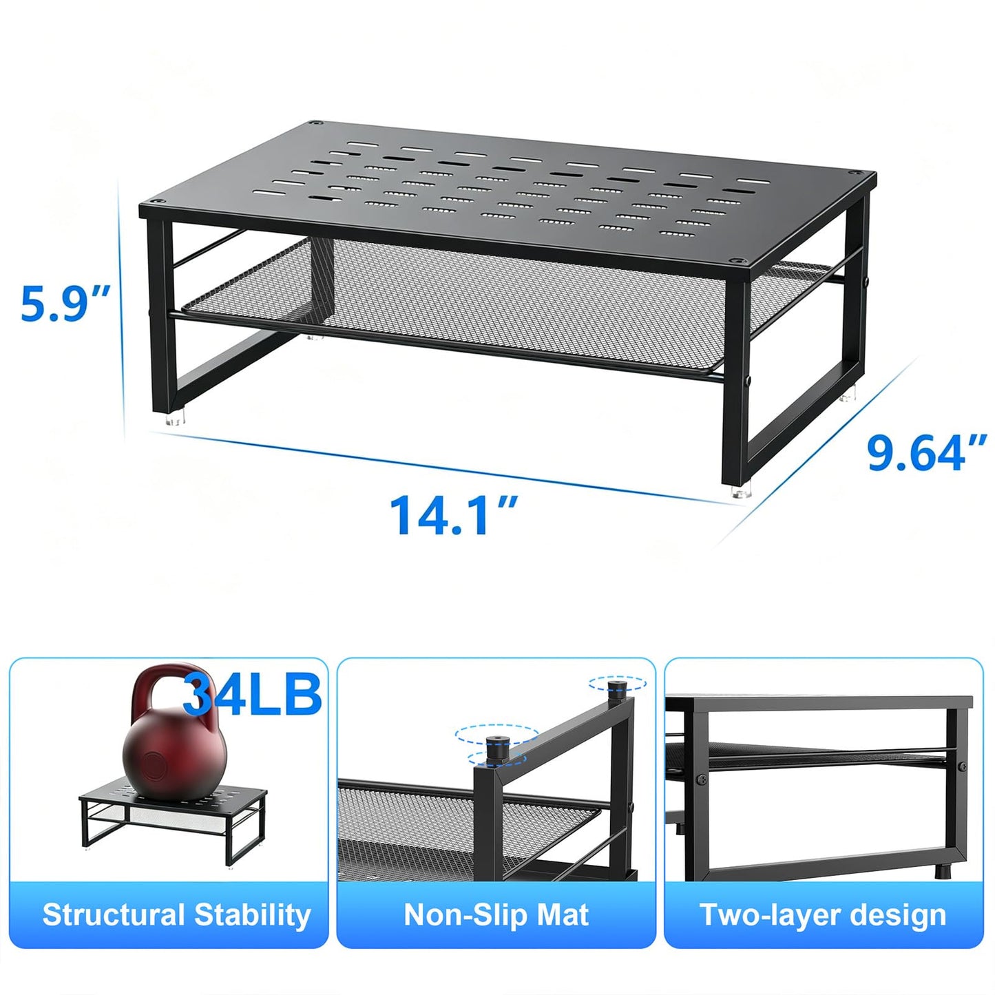 gianotter 2-Tier Metal Monitor Stand Riser