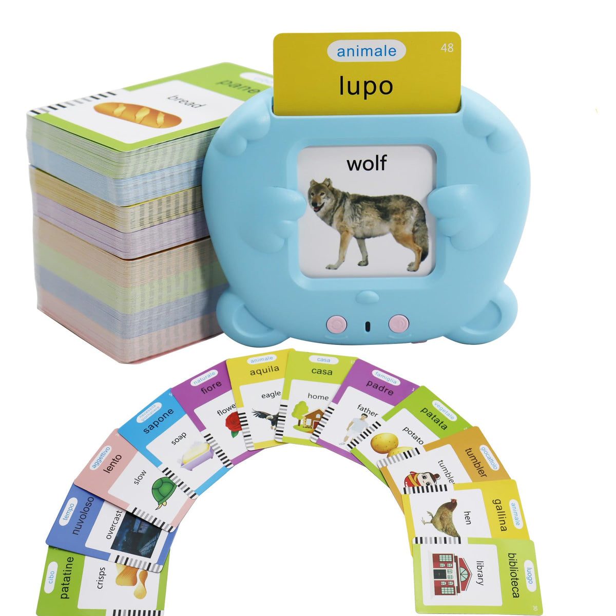 MAYAPHILOS Italian and English Talking Flash Cards with 510 Sight Words
