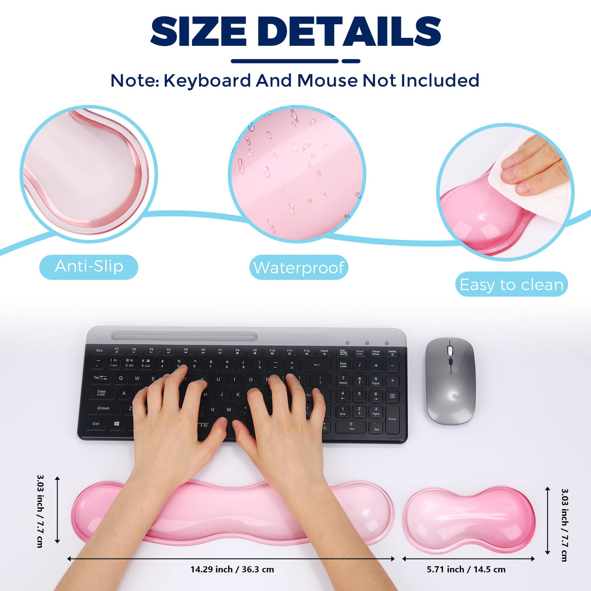 ABRONDA Gel Wrist Rest for Keyboard and Mouse, Wrist Rest for Keyboard, Mouse Wrist Support, Pain