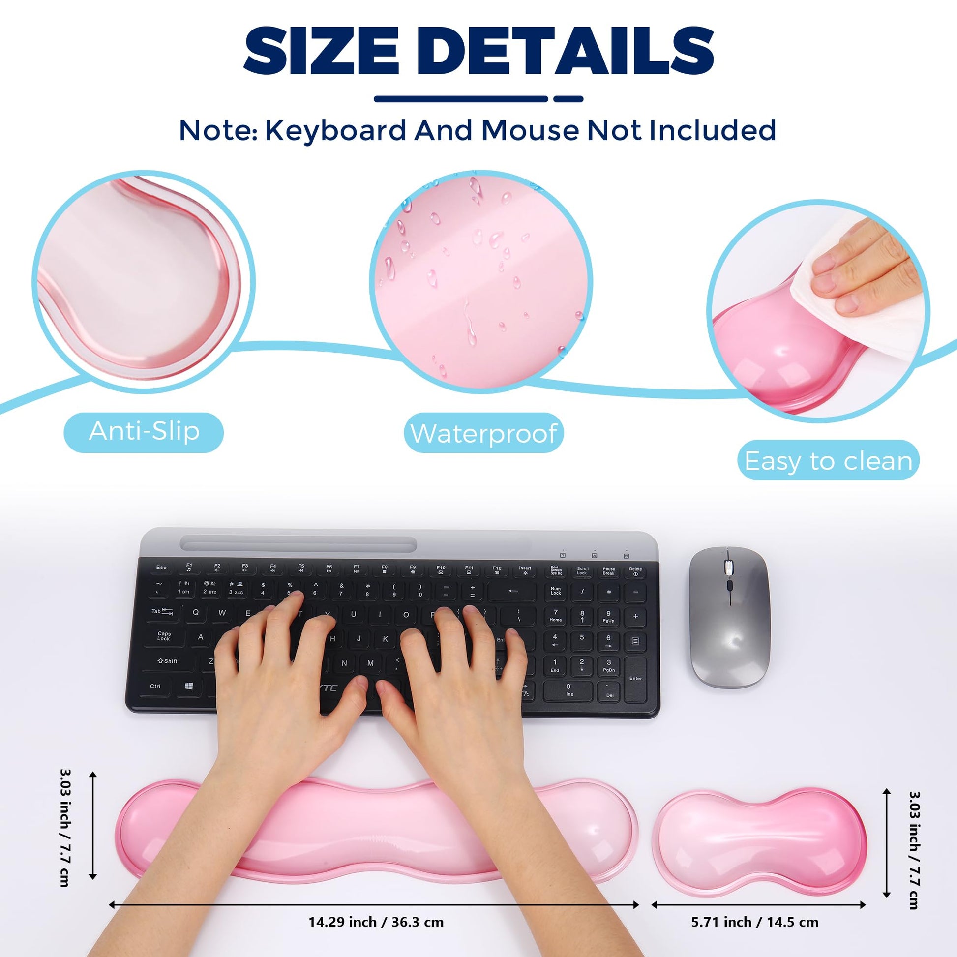 ABRONDA Gel Wrist Rest for Keyboard and Mouse, Wrist Rest for Keyboard, Mouse Wrist Support, Pain