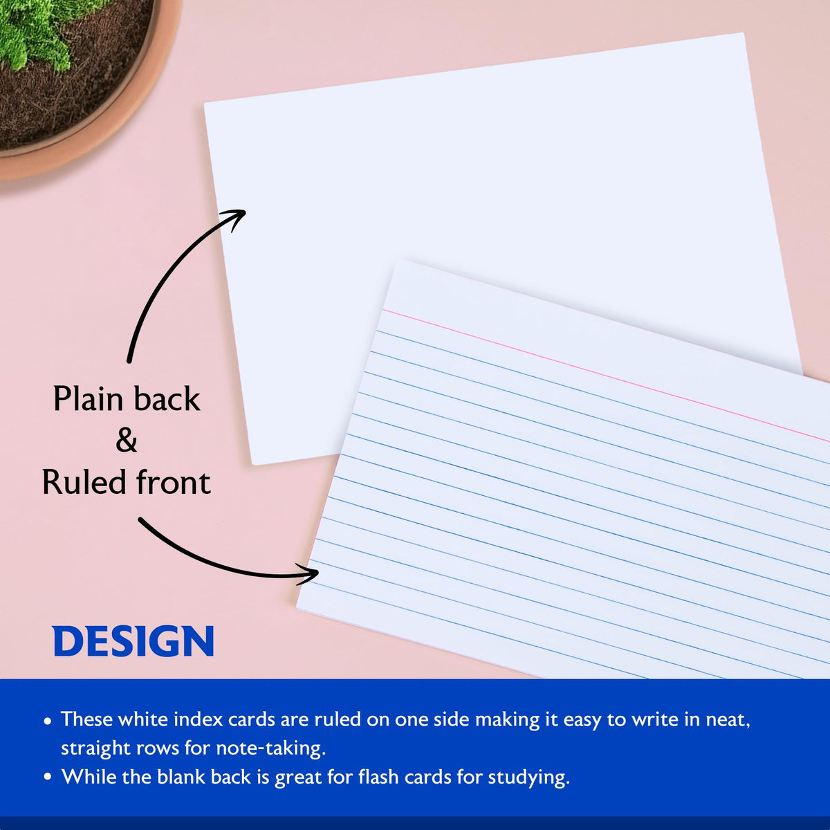 BAZIC Products White Ruled Index Cards, 4 x 6 in, 100 Ct, 24-Case