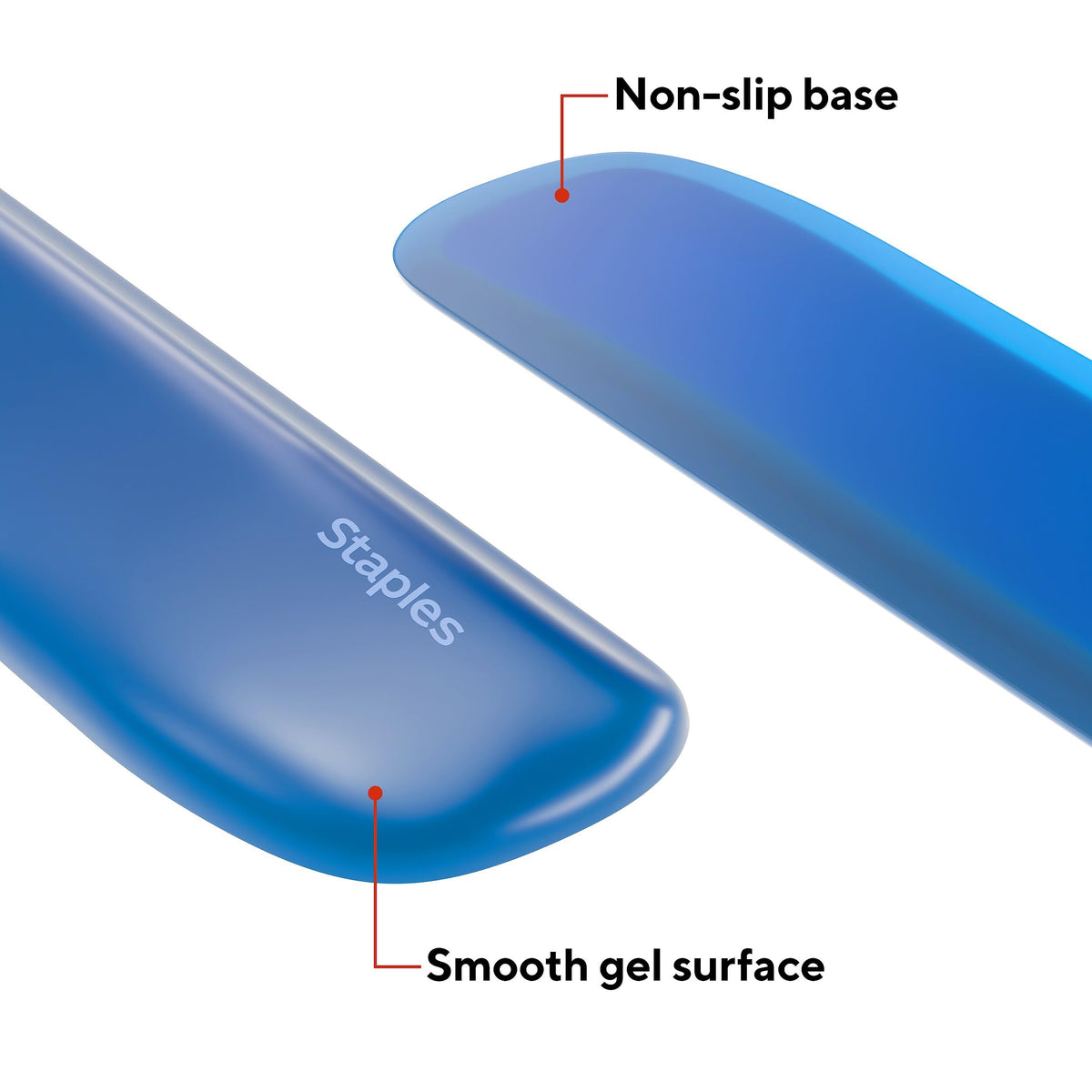 Staples TECH Gel Keyboard Wrist Rest, Non-Slip, Blue Crystal