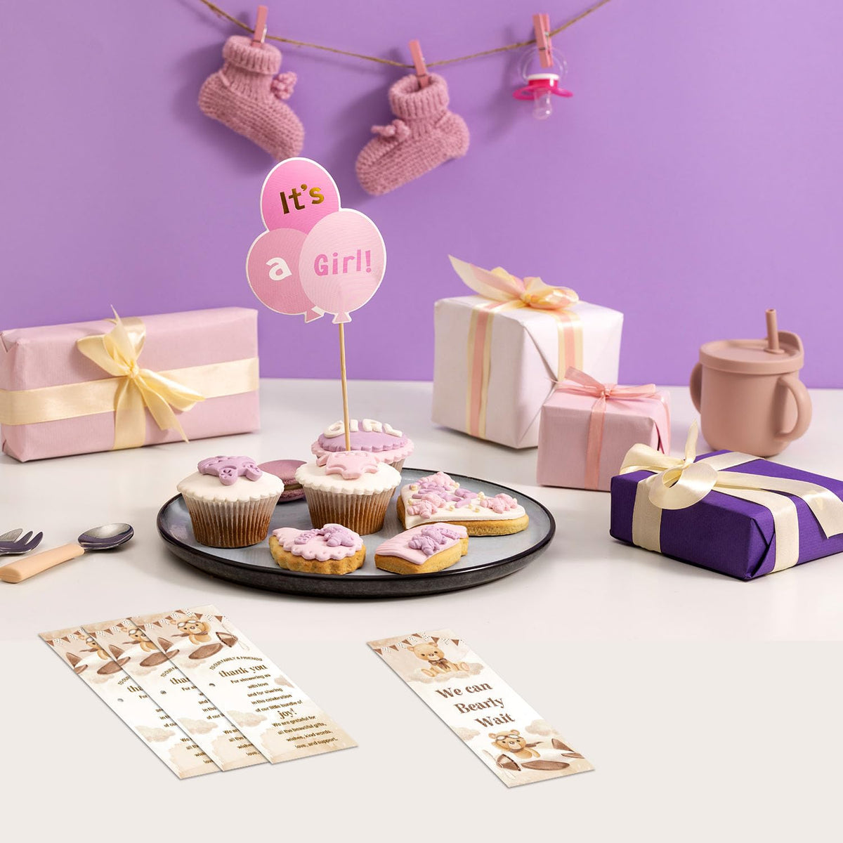 Toerifer Baby Shower Favors for 30 Guests, Baby Shower Set Gift Included 30 Pcs Bamboo Pens 30 Pcs
