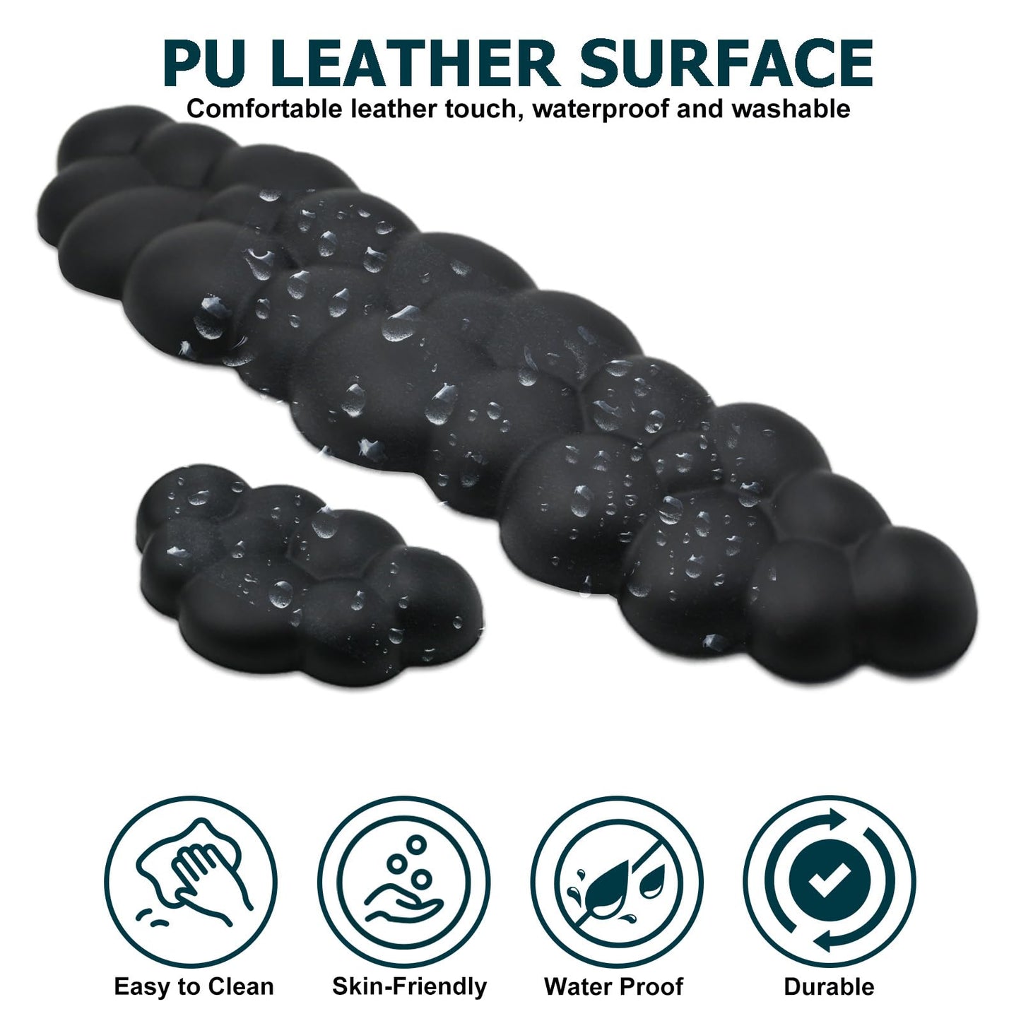 Cloud Wrist Rest Keyboard, PU Leather Memory Foam Wrist Rest for Computer Keyboard, Ergonomic