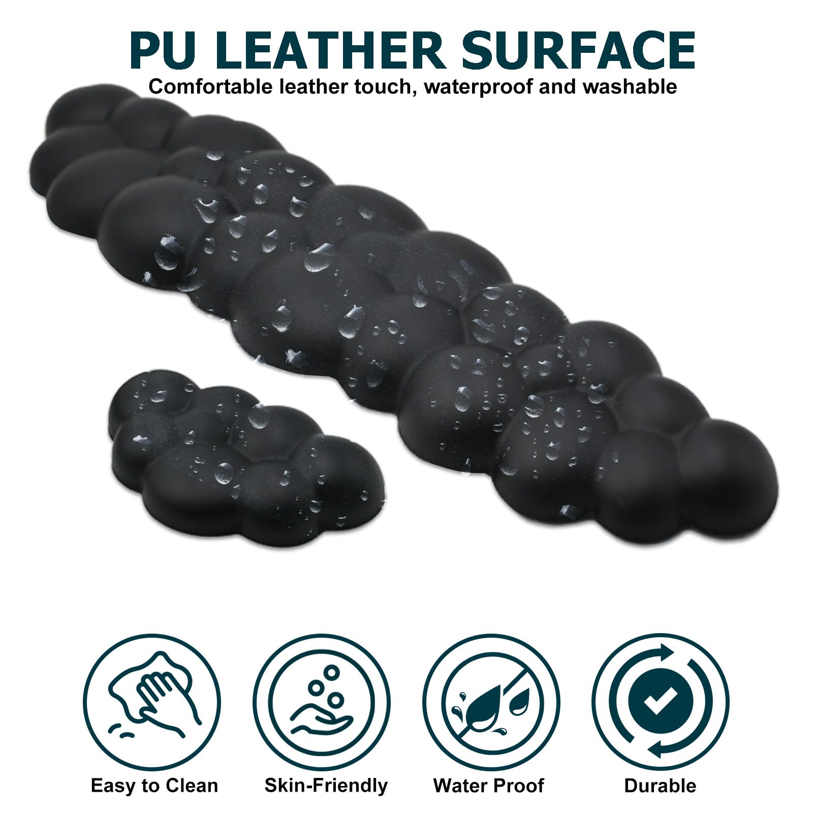 Cloud Wrist Rest Keyboard, PU Leather Memory Foam Wrist Rest for Computer Keyboard, Ergonomic