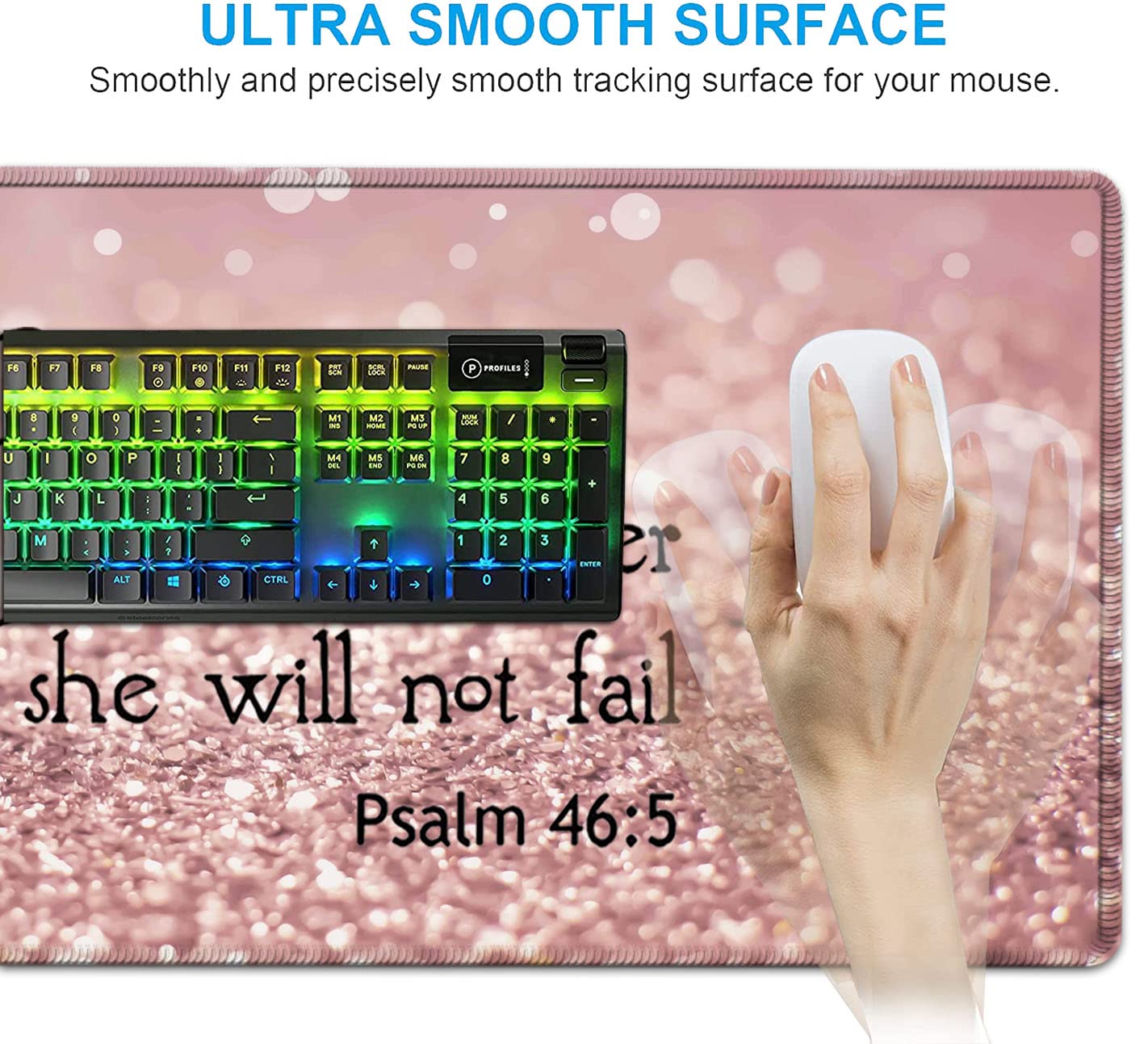 Large Mouse Pad, Desk Mat, Keyboard Pad+ Ergonomic Keyboard Wrist Rest Set,Extended Laptop