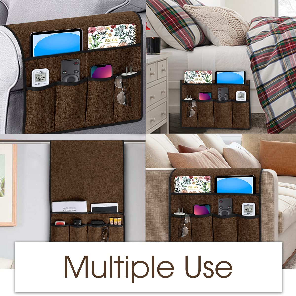 Joywell Remote Control Holder Armchair Caddy Armrest Organizer Brown