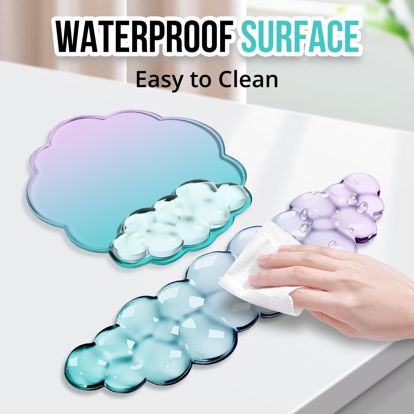 Cloud Wrist Rest Gel Set — Ergonomic Cloud Wrist Rest Keyboard and Mouse, Non-Slip Desk Accessories
