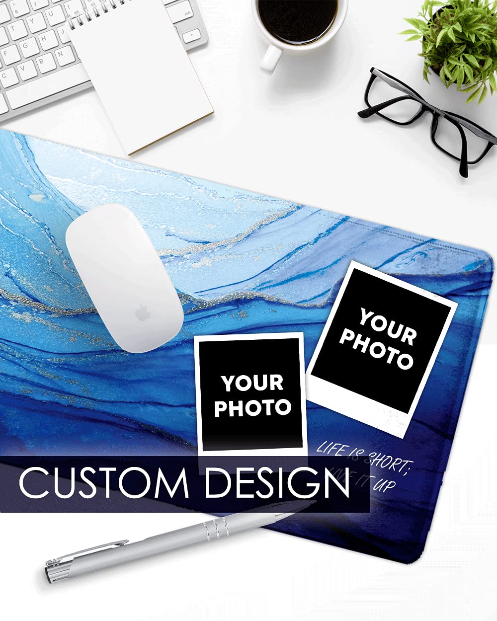 COLORCOMMALL Personalized Mouse Pad – Gaming 11.8 x 31.5 inch Non-Slip Large Size Rubber Base