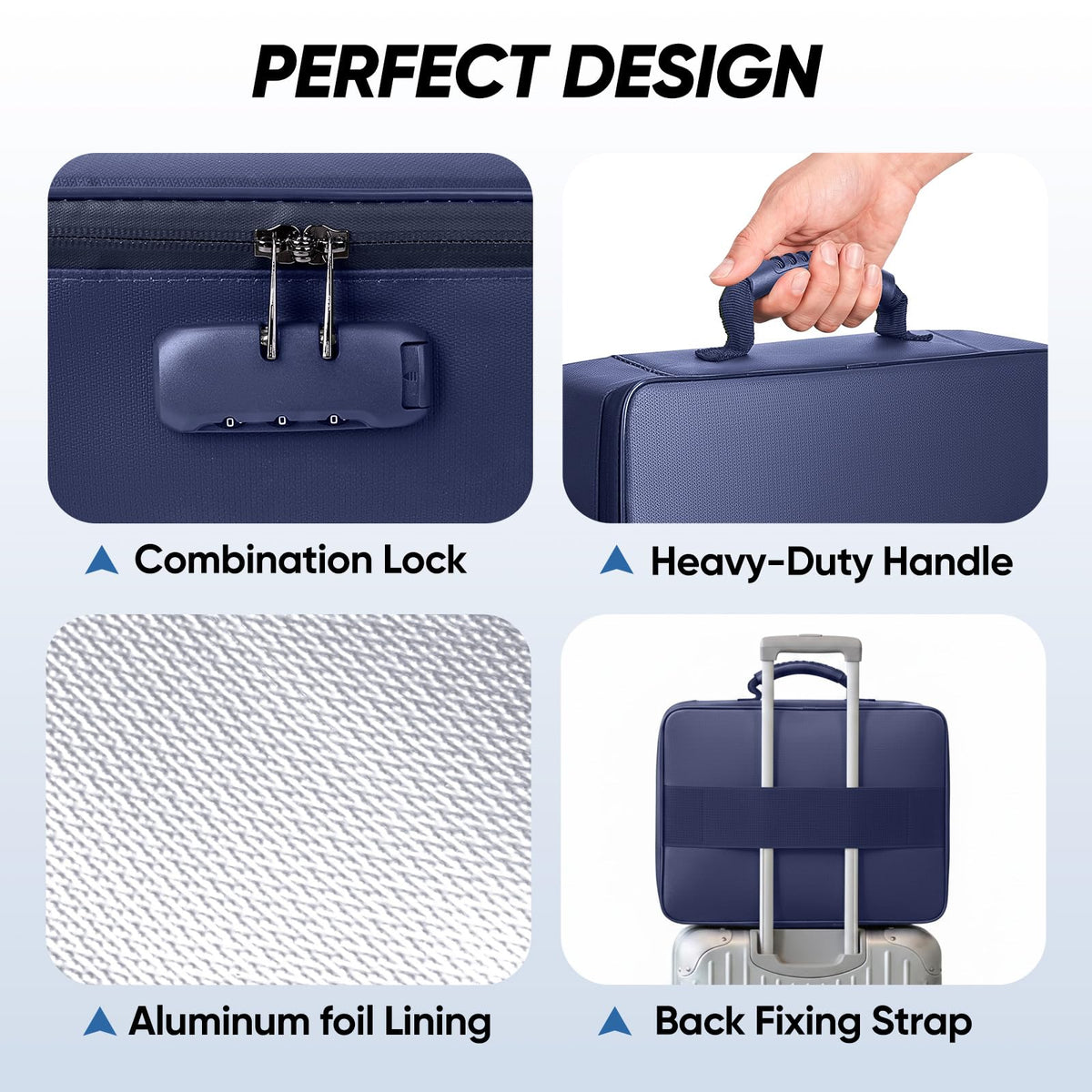 BALEINE Fireproof Document Box with Lock, Waterproof Fire Safe File Bag