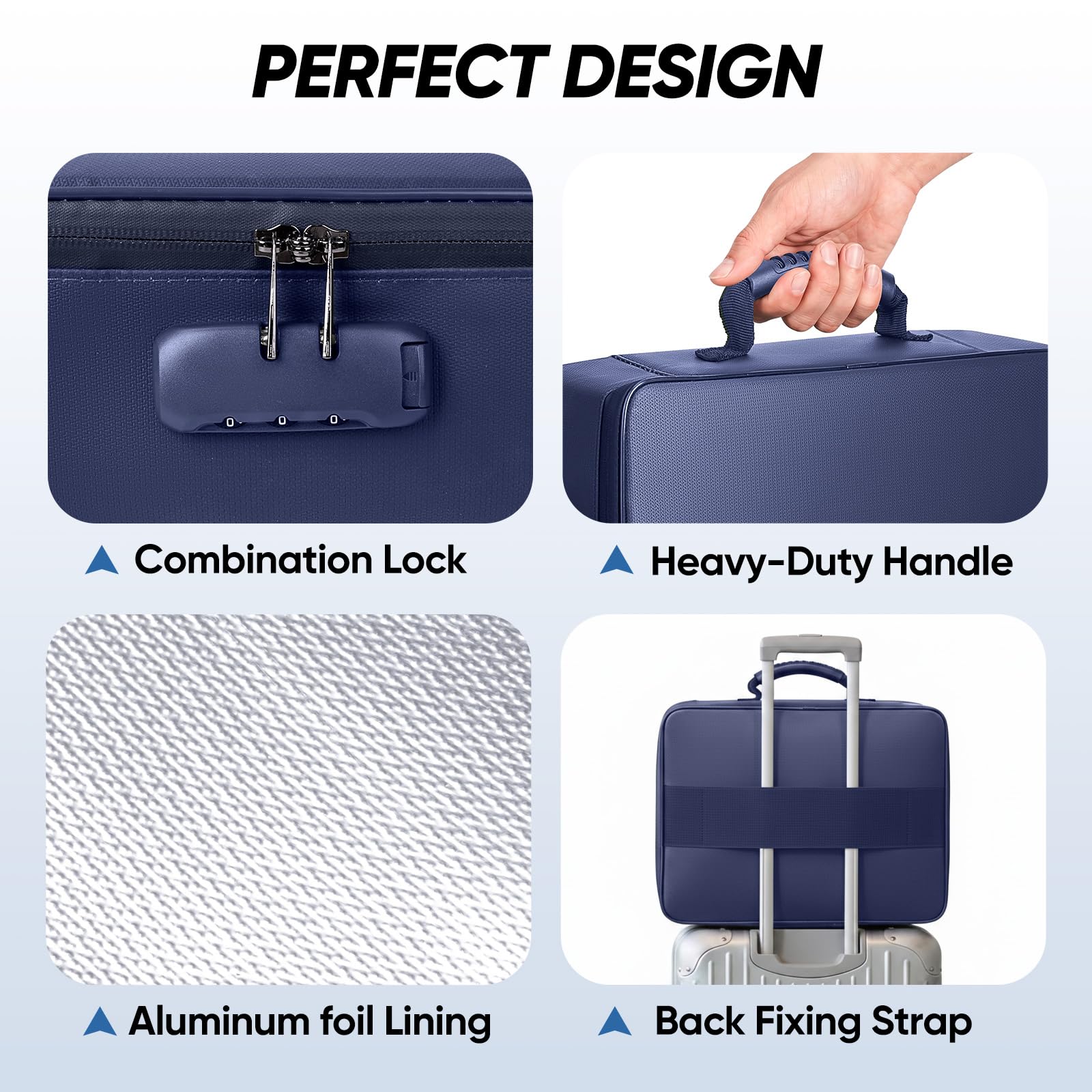 BALEINE Fireproof Document Box with Lock, Waterproof Fire Safe File Bag