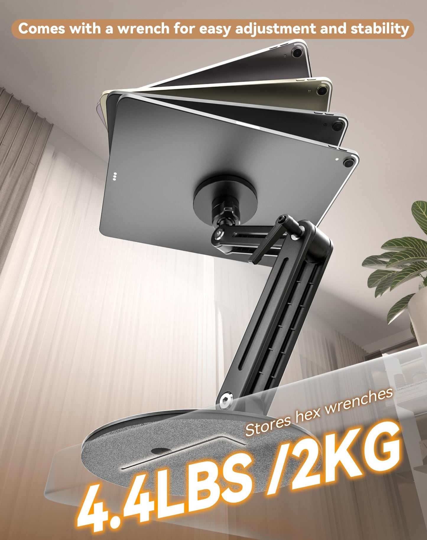 Jakeko Magnetic Portable Monitor Stand VESA Mount 75mm Travel 360° Swivel