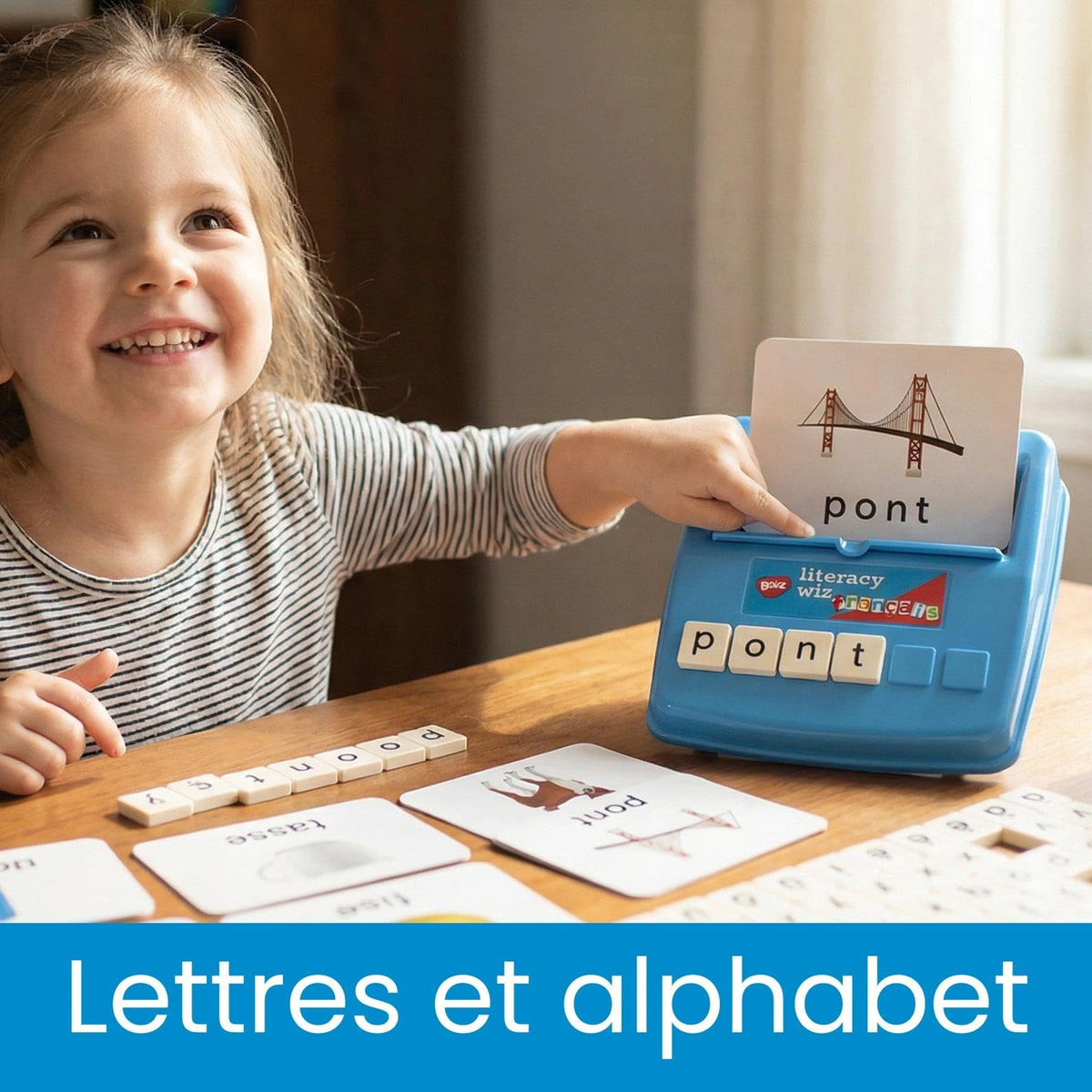 BOHS French Flash Cards for Kids, 60-Card Spelling and Language Game