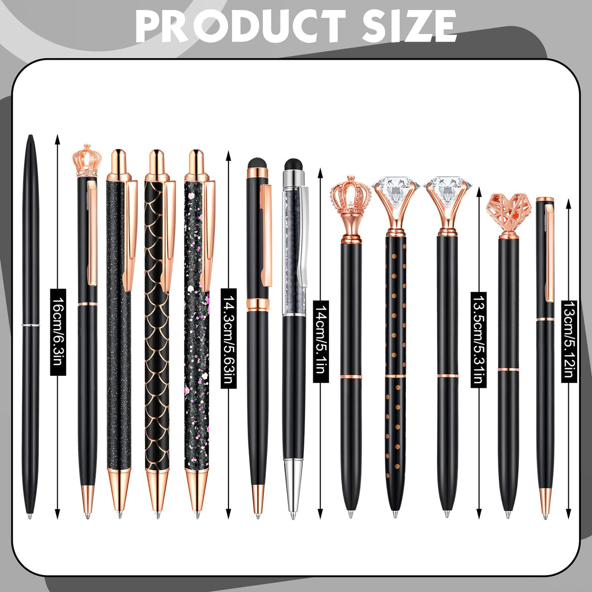 12 Pcs Diamond Pens Metal Liquid Sand Glitter Cute Ballpoint Pen Set Girly Crystal Pen Women