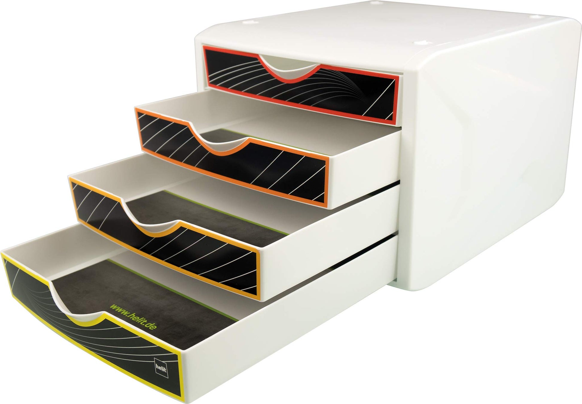 Helit, the “Chameleon” drawer box weiß/schwarz-bunt
