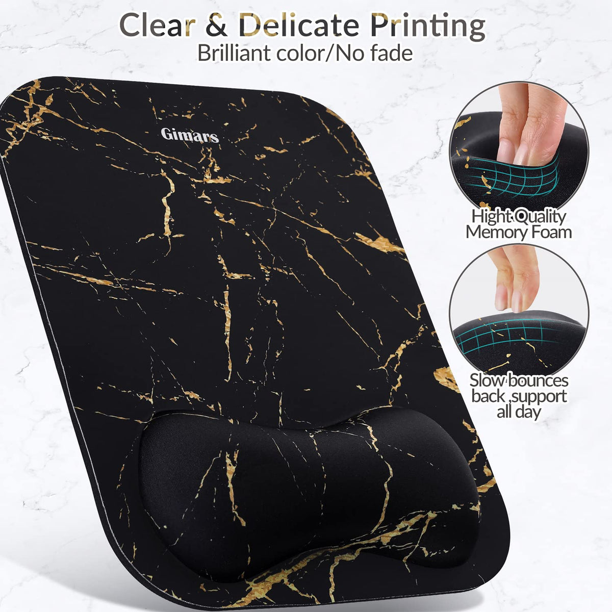 Gimars Large Gel Memory Foam Ergonomic Mouse Pad Wrist Rest Support Mousepad for Laptop, Computer