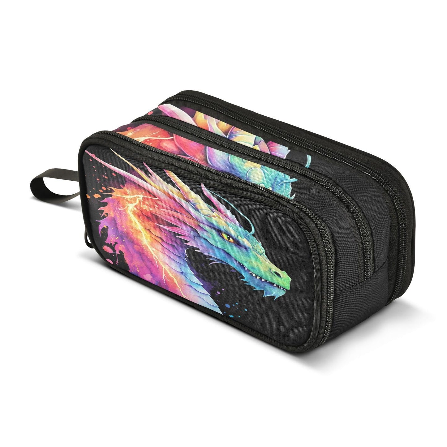 BOENLE Lightning Dragon Watercolor Pencil Case Box Boys Girls Large Pencil Pouch with Zipper