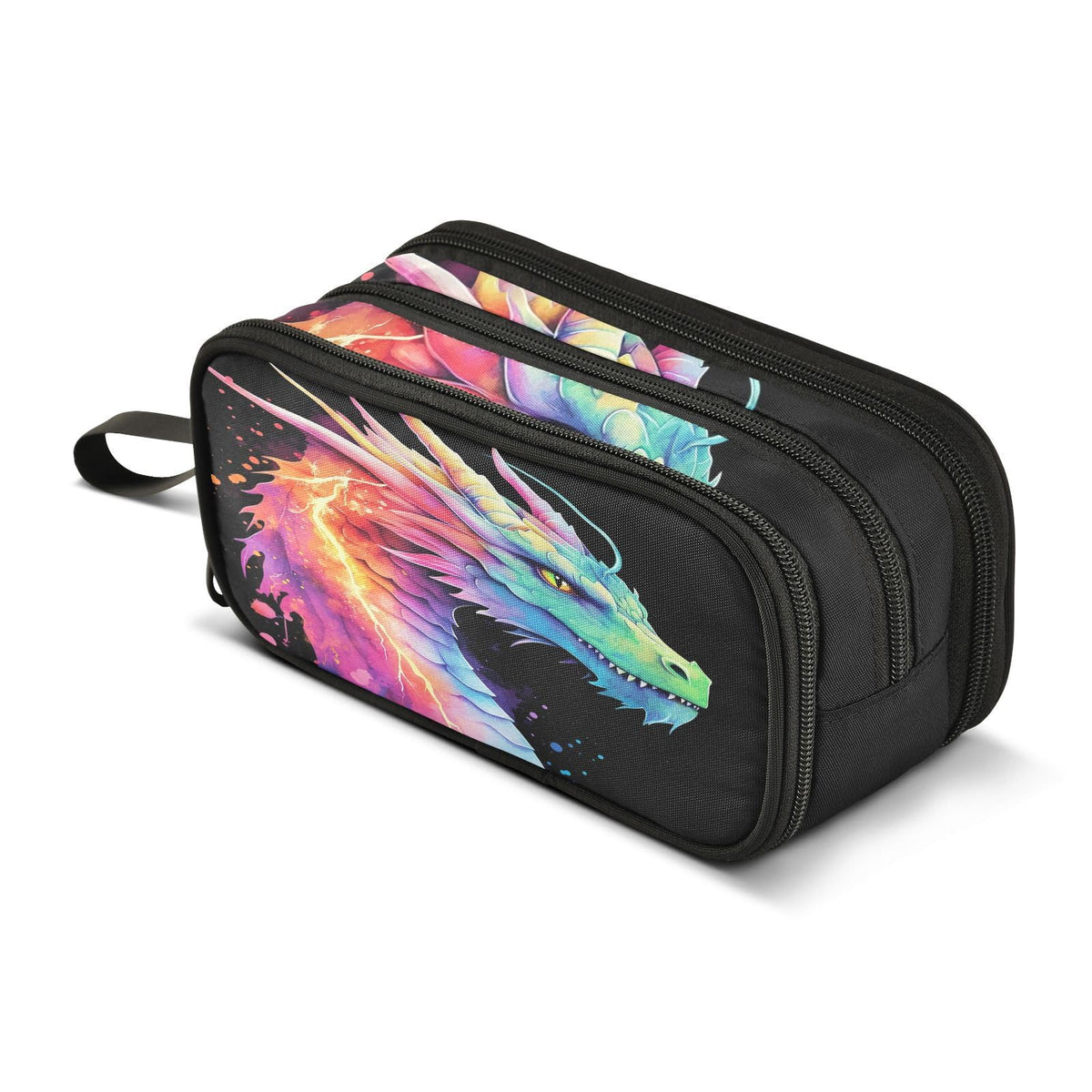 BOENLE Lightning Dragon Watercolor Pencil Case Box Boys Girls Large Pencil Pouch with Zipper