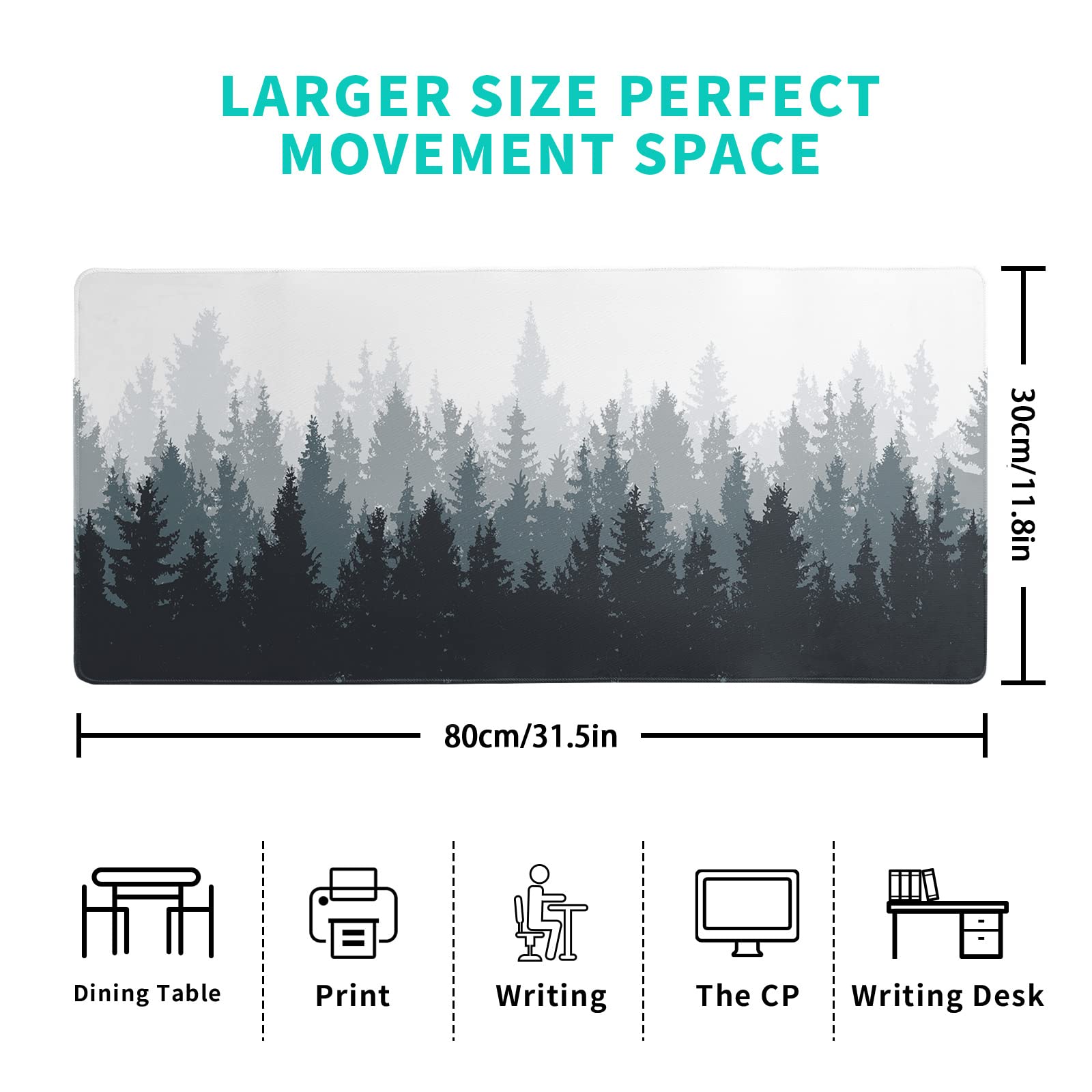 Desk Mat,Large Mouse Pad 31.5x11.8 Inch XL Extended Gaming Mouse Pad Mat with Non-Slip Base