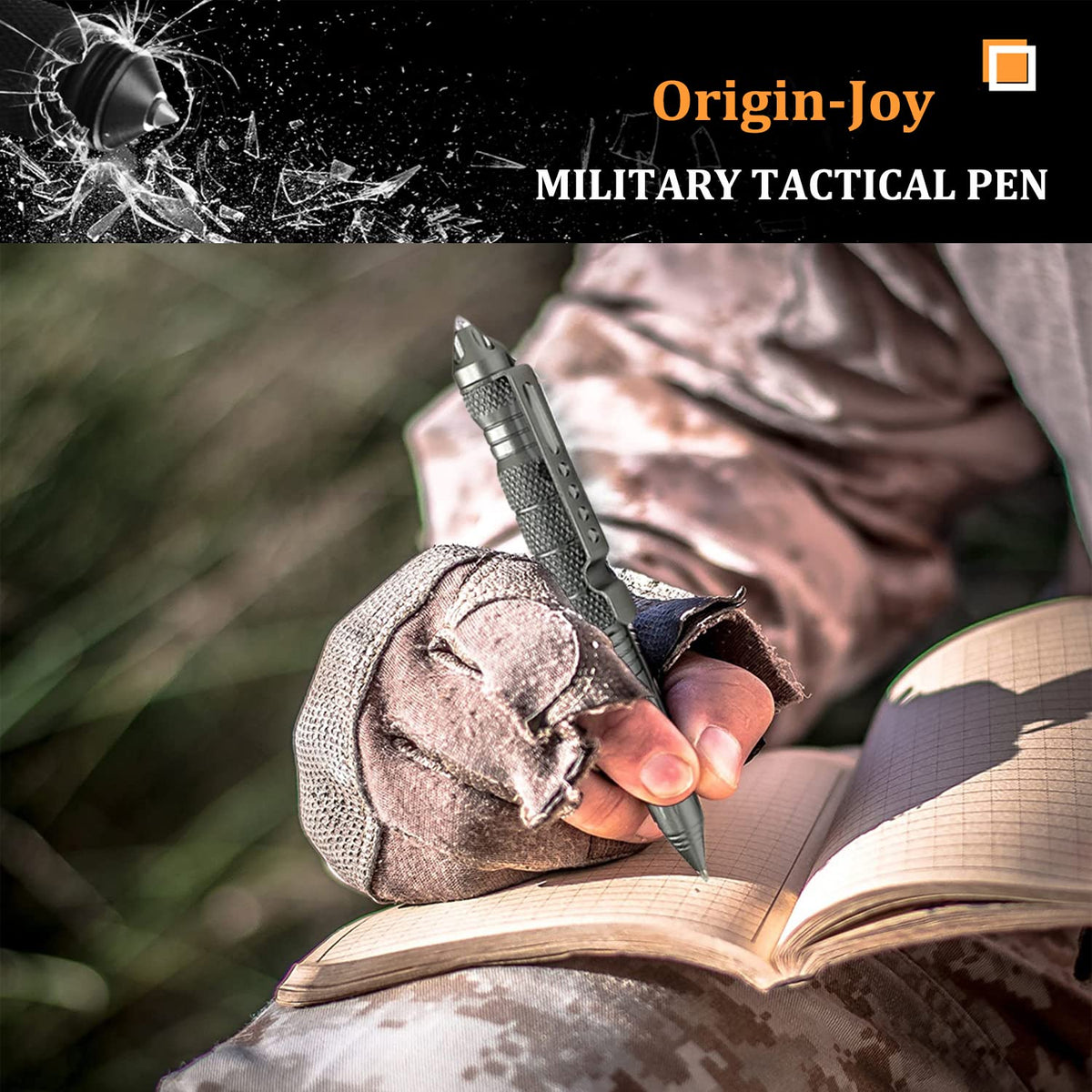Origin-Joy 4 Pack Tungsten Steel Military Tactical Pen Set, Multifunctional EDC Self Defense Pen