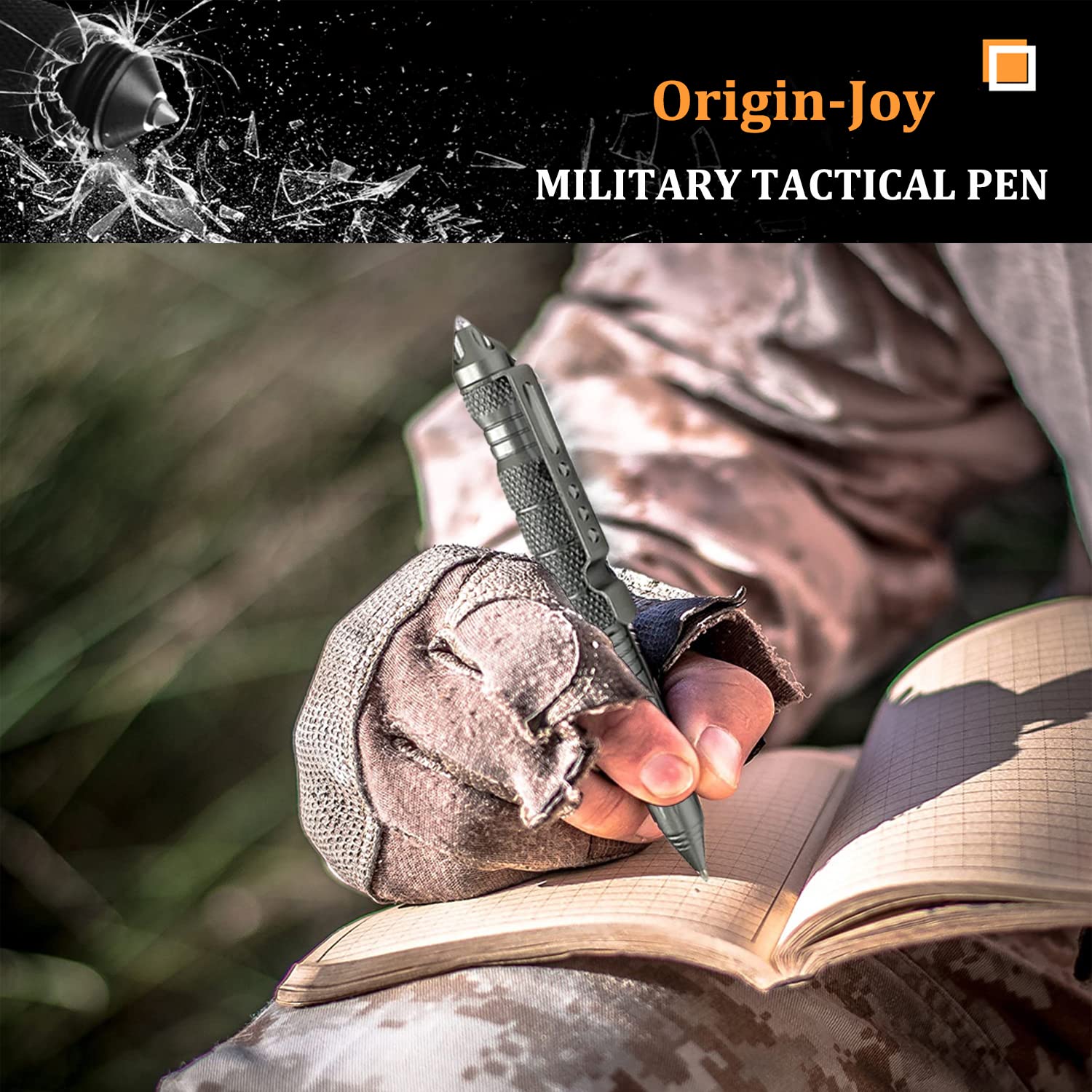 Origin-Joy 5 Pack Tungsten Steel Military Tactical Pen Set, Multifunctional EDC Self Defense Pen