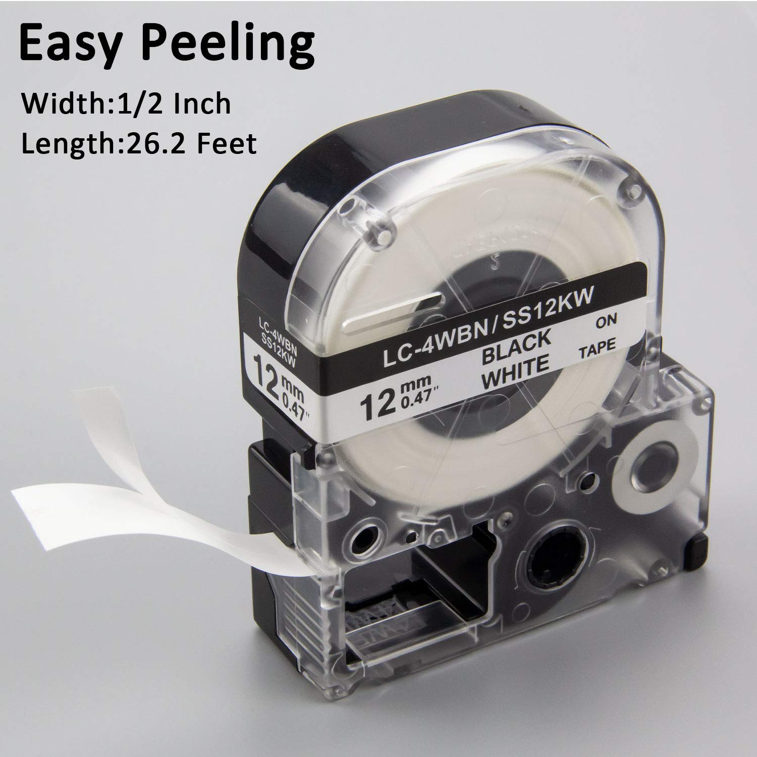 Pristar Compatible Label Tape for LC-4TBN LK-4TBN ST12KW 12mm 1/2 inch